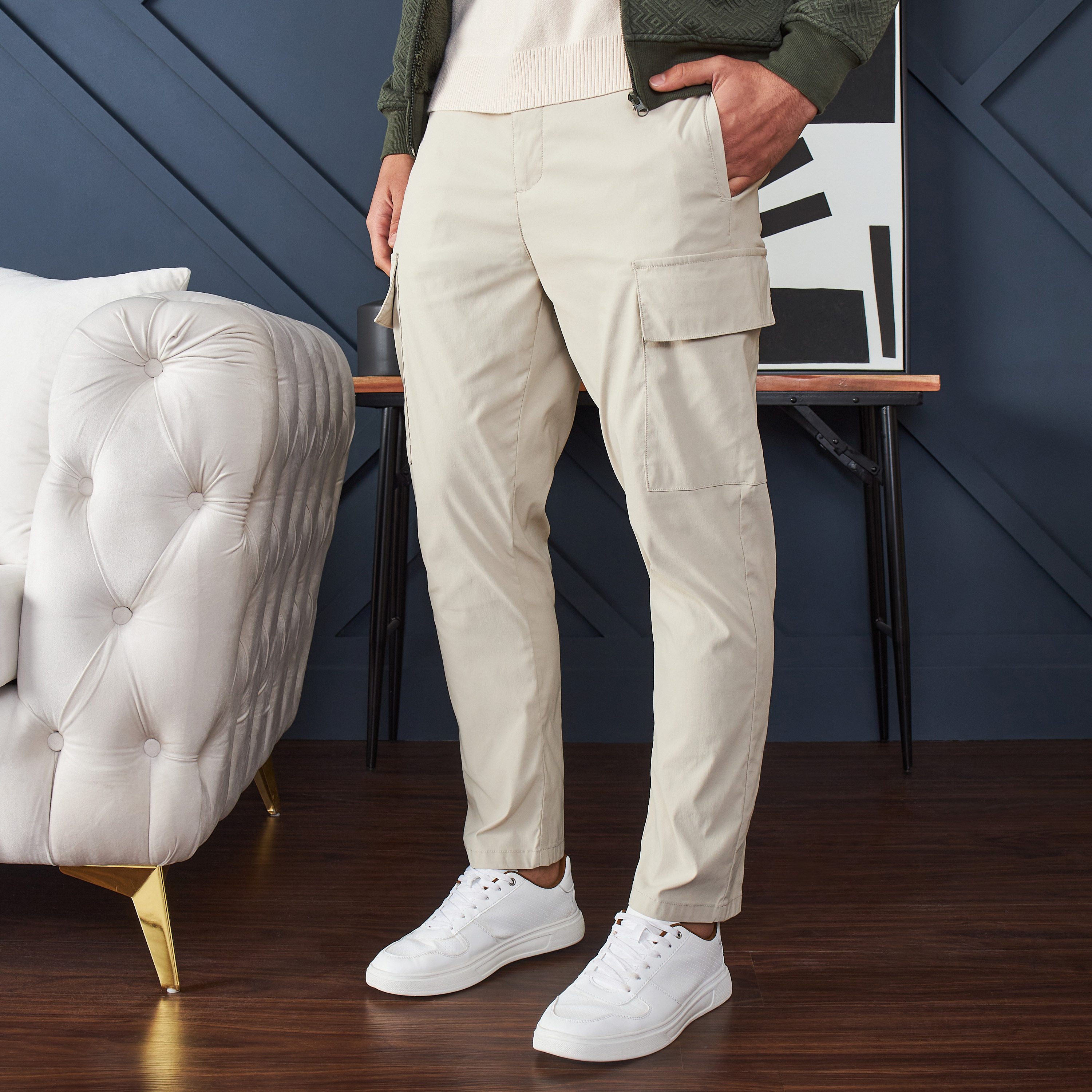 Cargo track sales pants mens