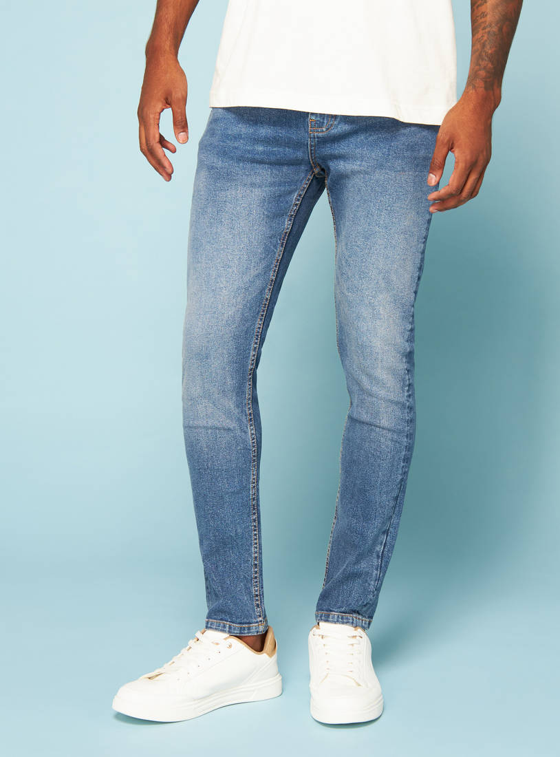Plain Carrot Fit Jeans with Pockets-Carrot-image-0