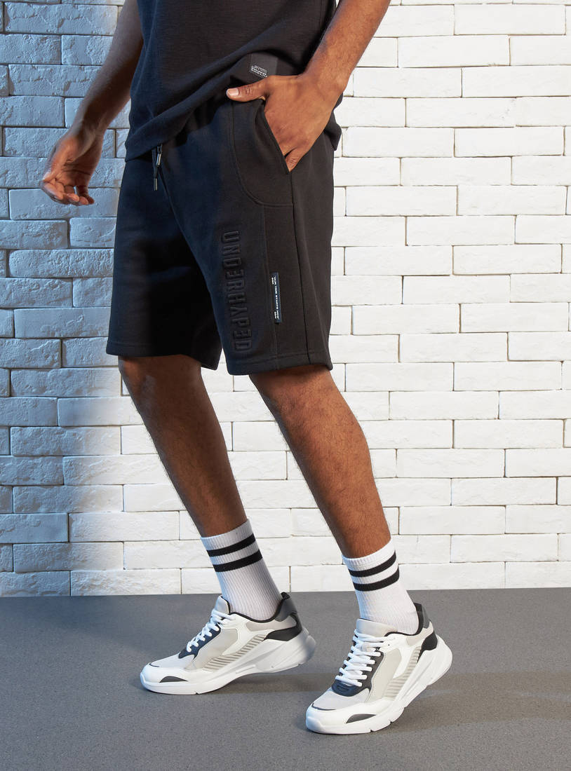 Shop Panel Textured Shorts with Interlock Detail Online | Max Qatar