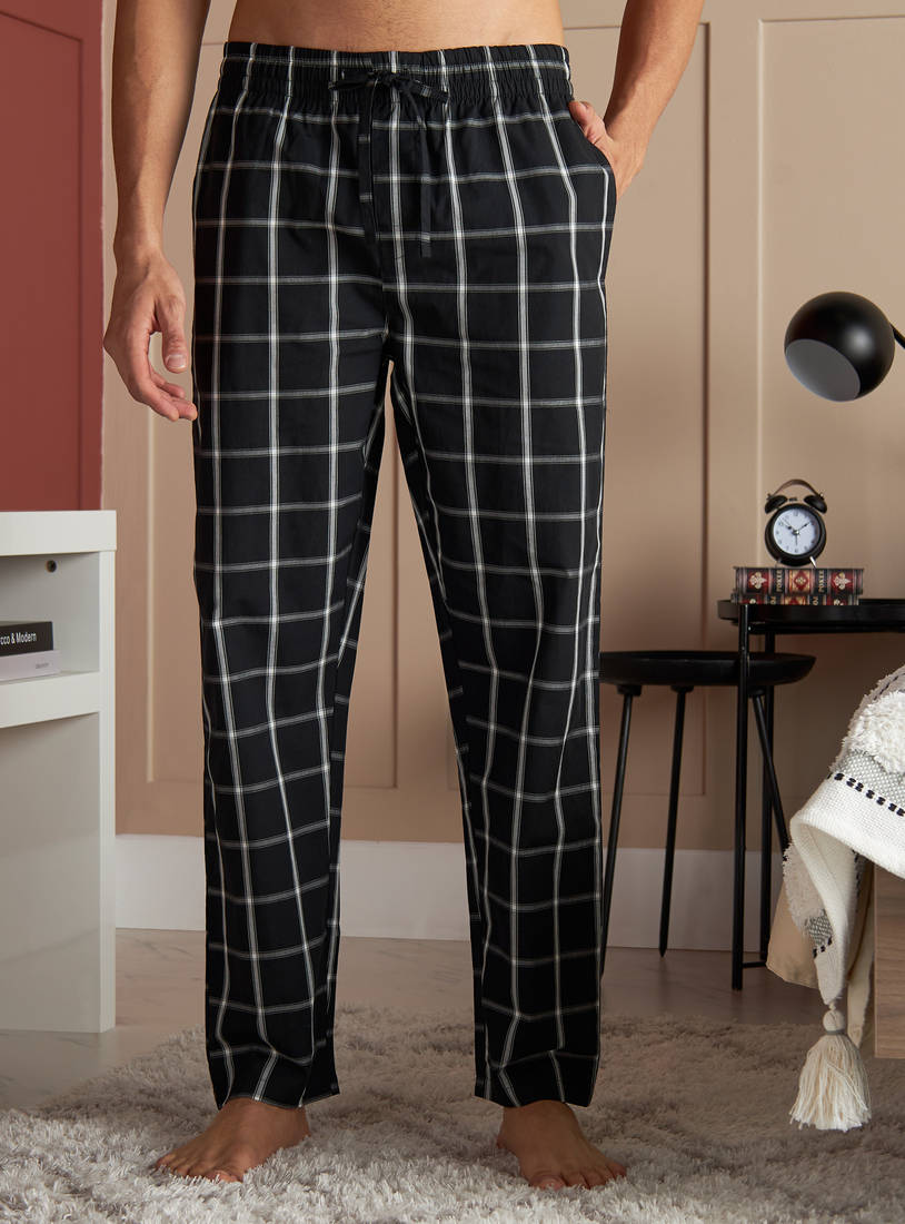 Checked Cotton Pyjamas-Shorts & Pyjamas-image-0