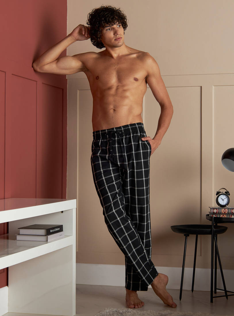 Checked Cotton Pyjamas-Shorts & Pyjamas-image-1