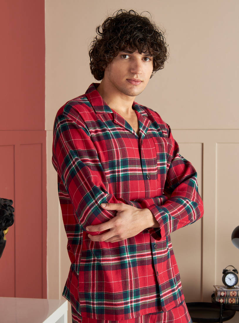 Checked Flannel Shirt and Pyjama Set-Sets-image-1
