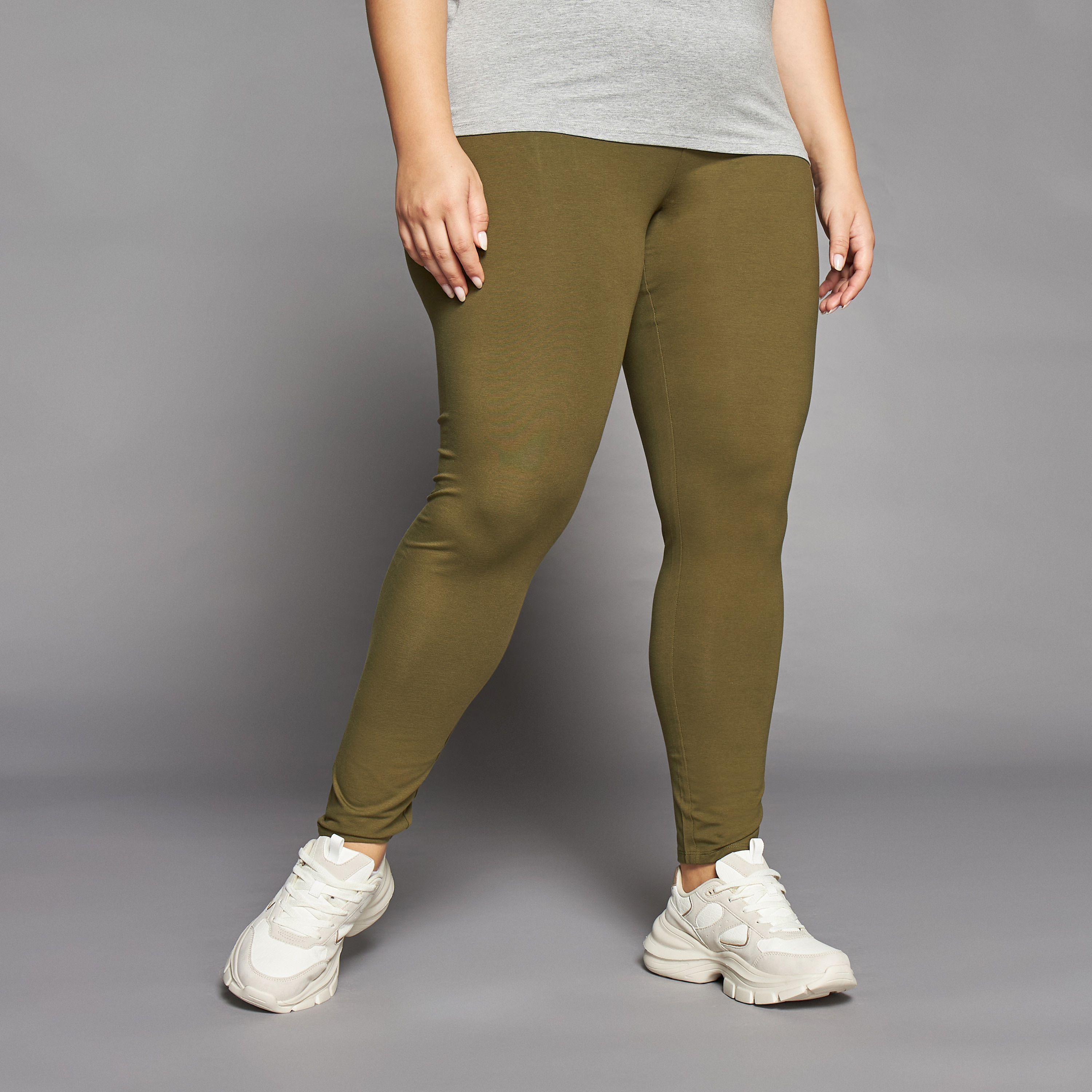 Curve Plus Size Forest Green Leggings | Yours Clothing