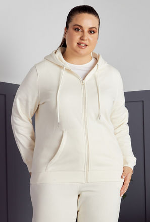 Plain Zip Through Hoodie with Kangaroo Pockets-mxwomen-clothing-plussizeclothing-hoodiesandsweatshirts-3