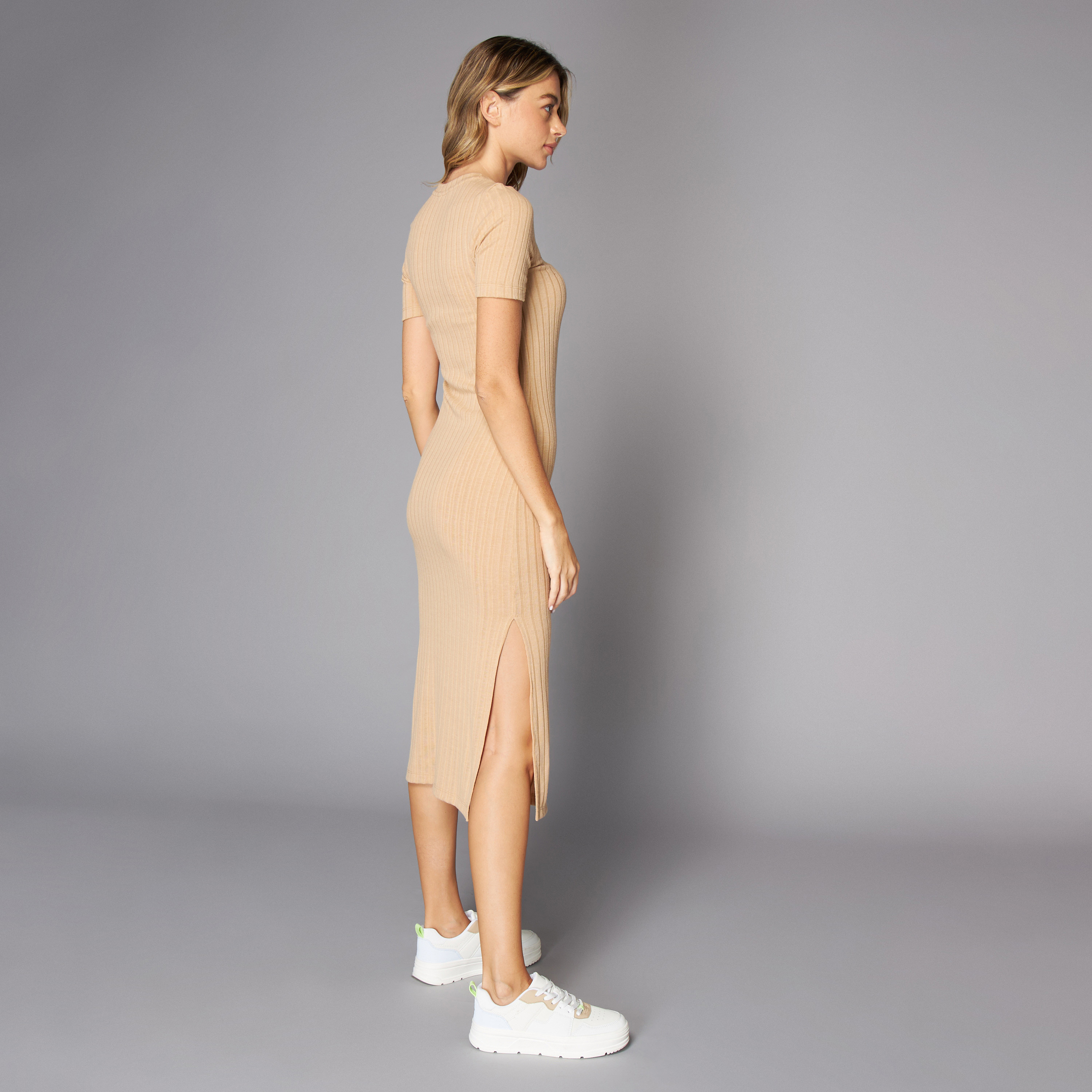 美品✨️Theory 23SS Rib SL Shell リブニット 近年 M Shop Ribbed Midi Bodycon Dress with Slit Online | Max Egypt