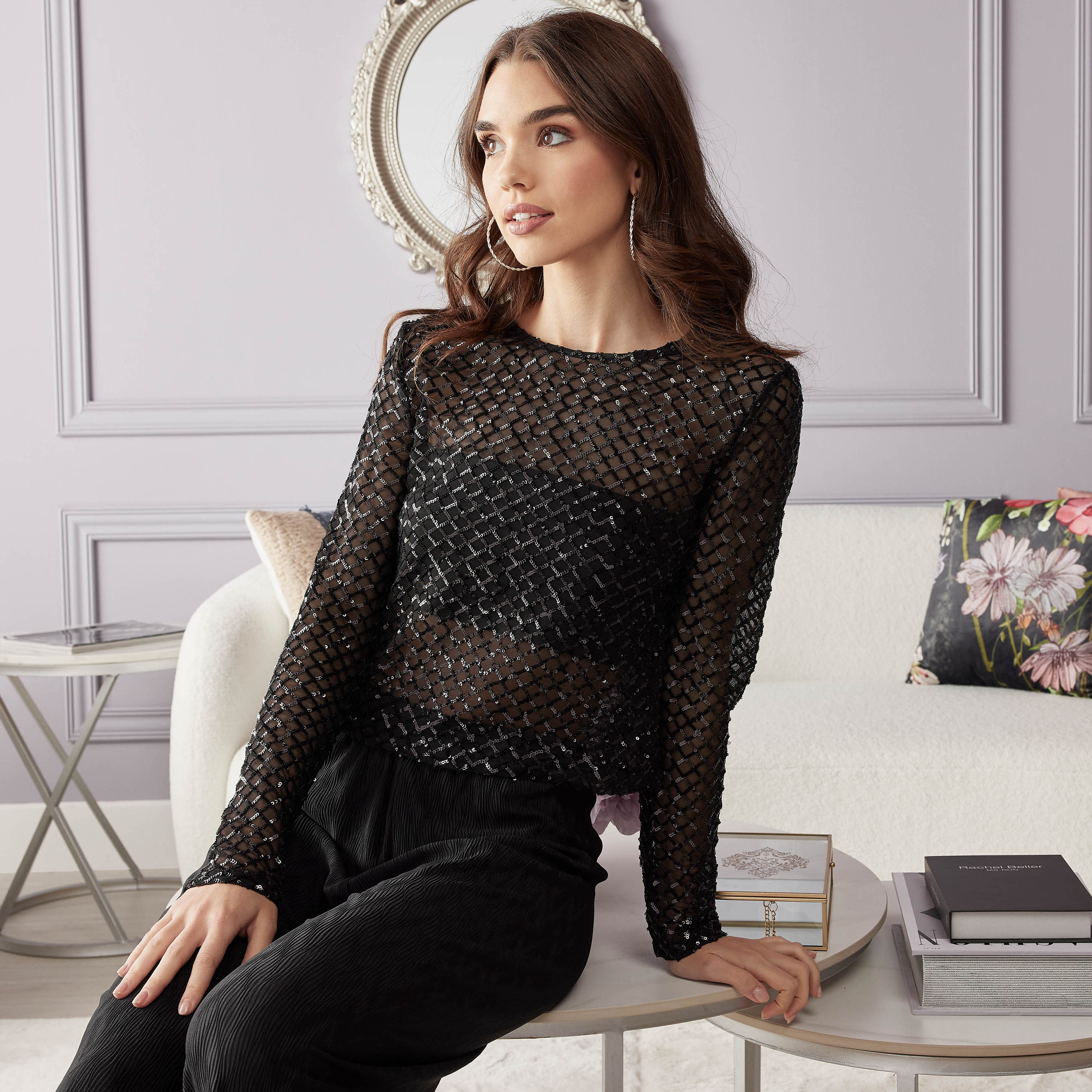 Shop All Over Embellished Top Online Max UAE