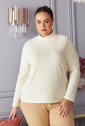 Ribbed High Neck Top-mxwomen-clothing-plussizeclothing-tops-blouses-3