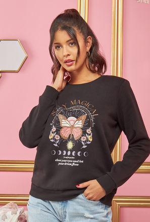 Butterfly Graphic Print Sweatshirt-mxwomen-clothing-hoodiesandsweatshirts-1