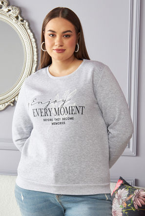 Slogan Print Sweatshirt-mxwomen-clothing-plussizeclothing-hoodiesandsweatshirts-0