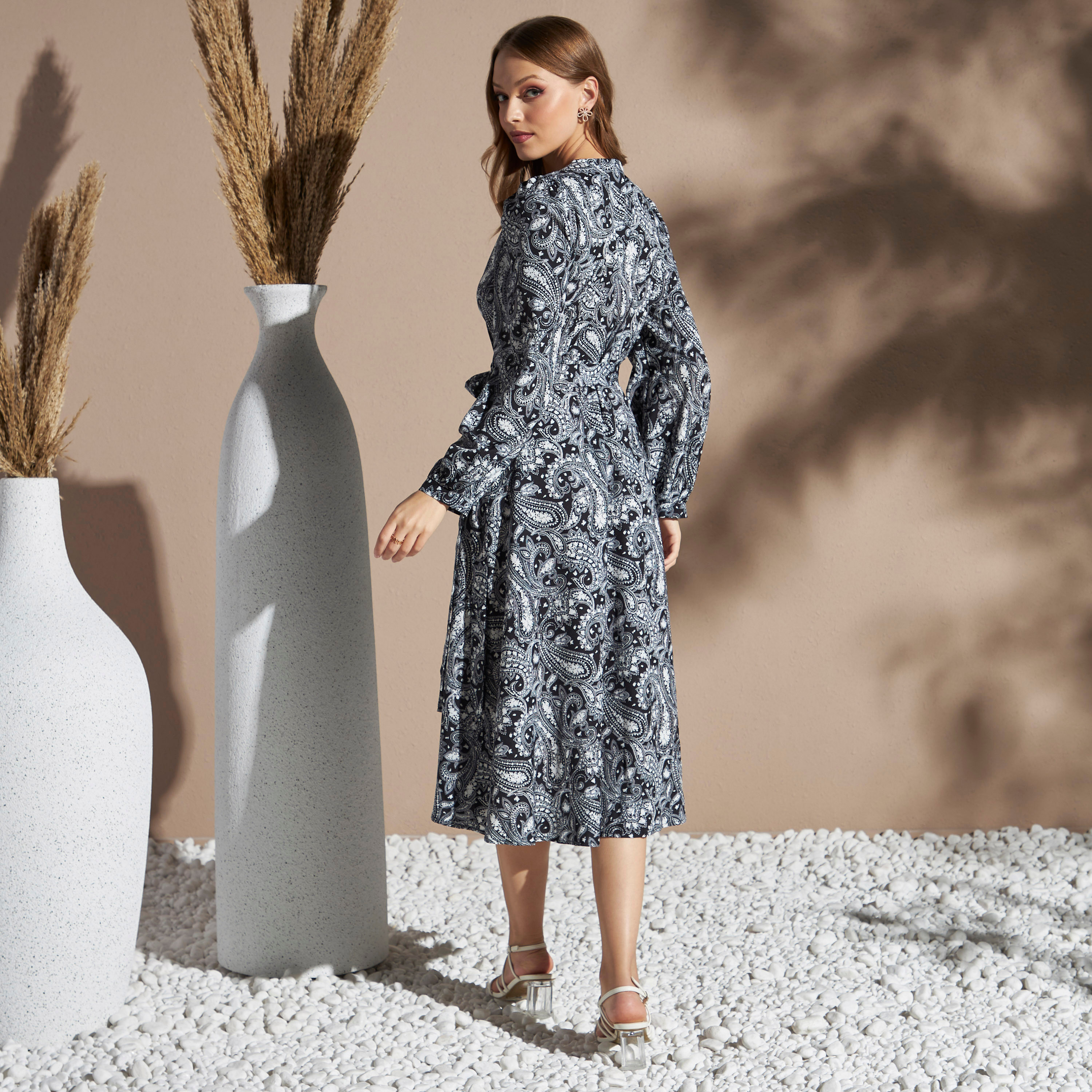 Paisley hotsell wrap dress