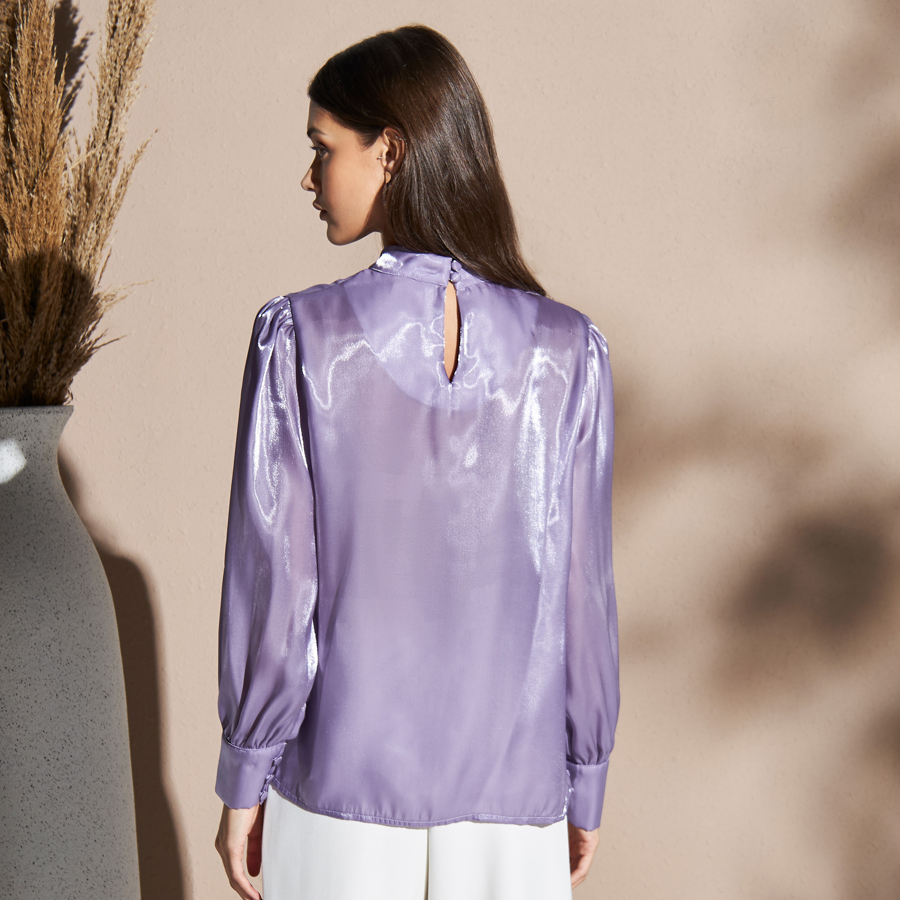 ⭐︎週末sale☆新品未使用　violet room lace blouse Womens Sheer Blouses: Elegant Purple Womens Blouse