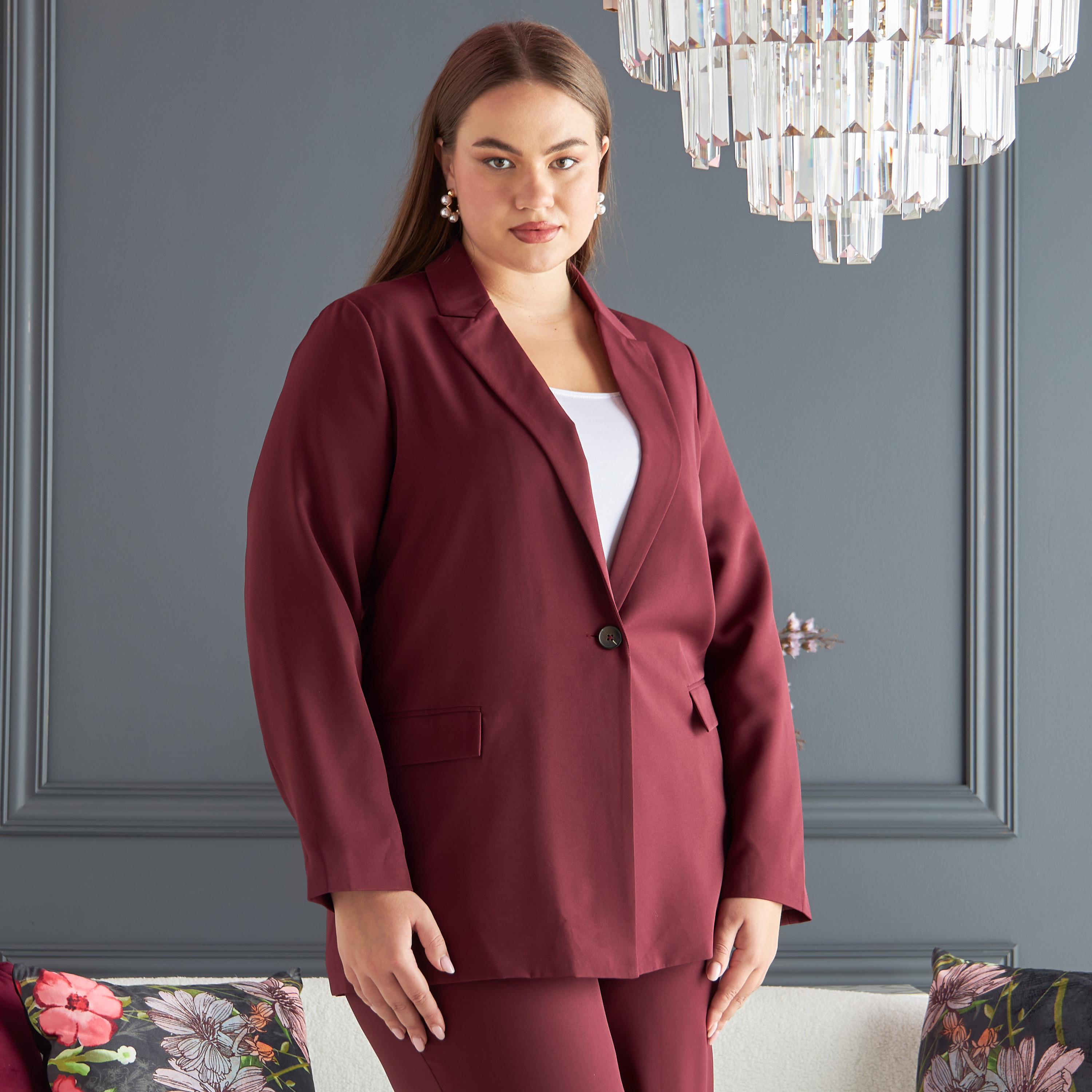 Plus size tailored clearance blazer