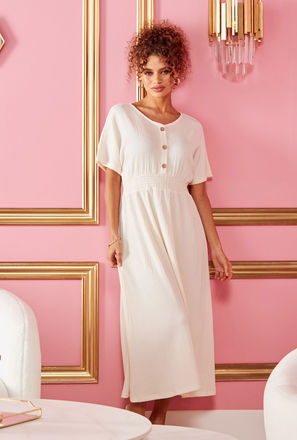 Textured Smocked A-line Dress-mxwomen-clothing-dressesandjumpsuits-maxi-2