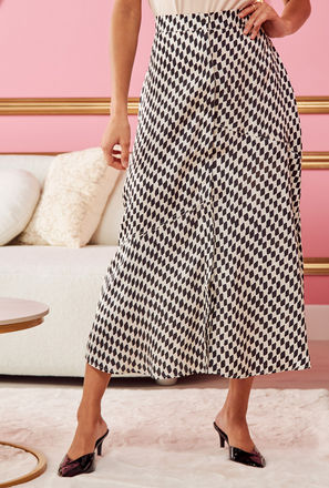 تنورة ميدي إيه لاين متعددة التصاميم مربعات بزر إغلاق-mxwomen-clothing-skirts-maxi-0