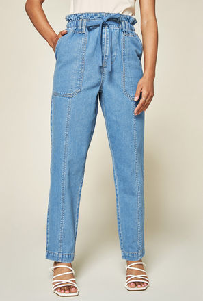 Plain Paperbag Waist Mom Jeans-mxwomen-clothing-jeans-mom-2
