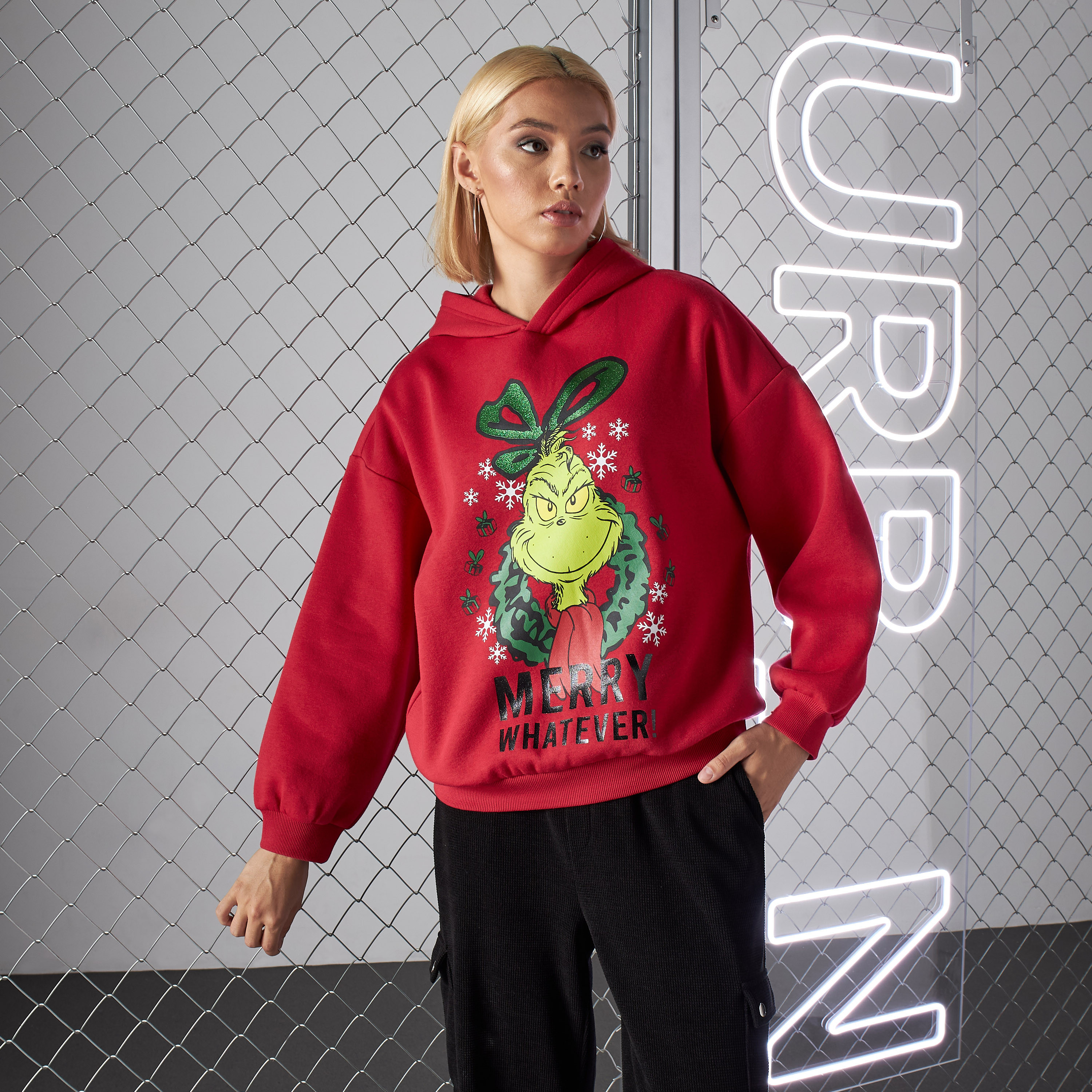 Grinch hotsell hooded sweatshirt