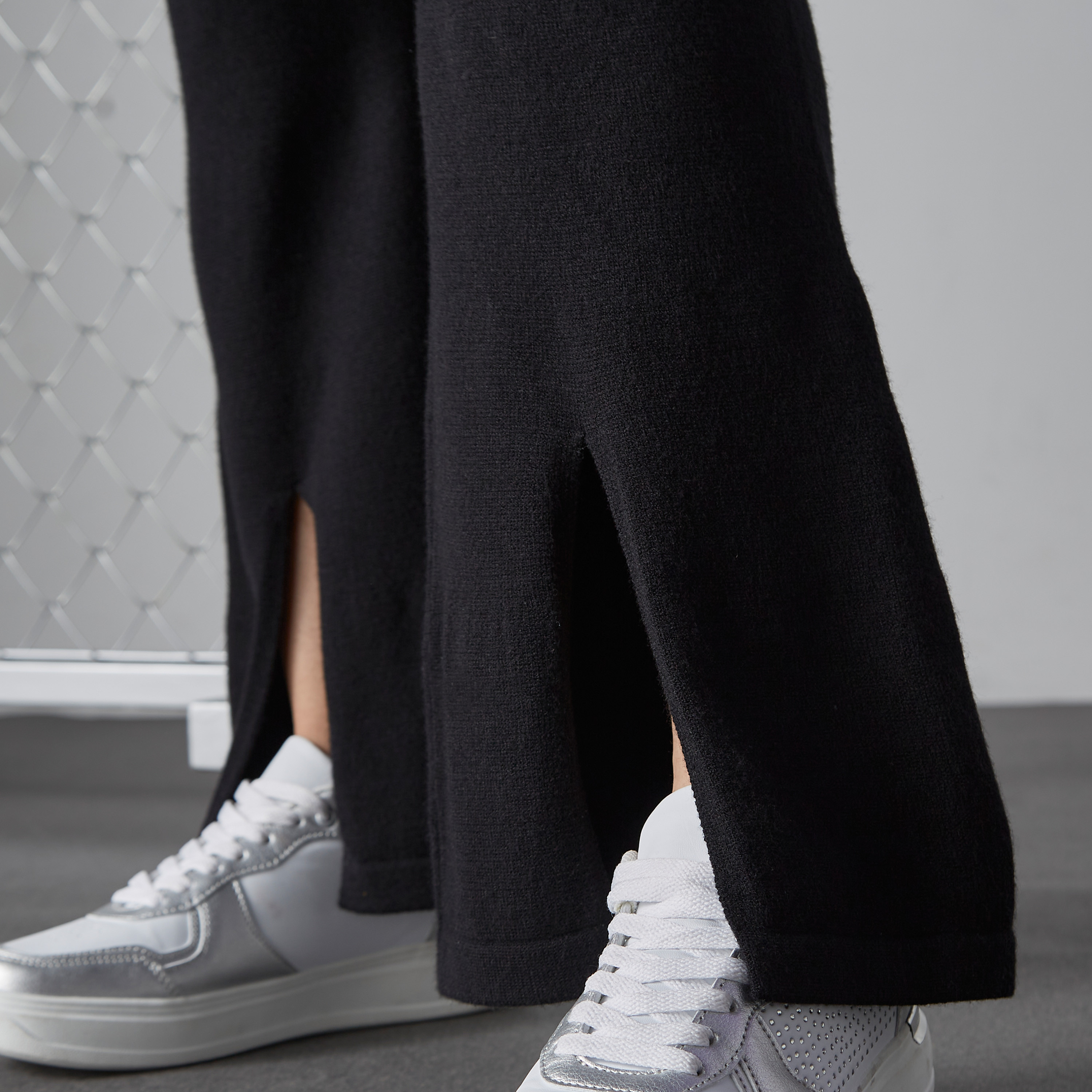 Shop Textured Kick Flared Pants with Slits Online | Max UAE