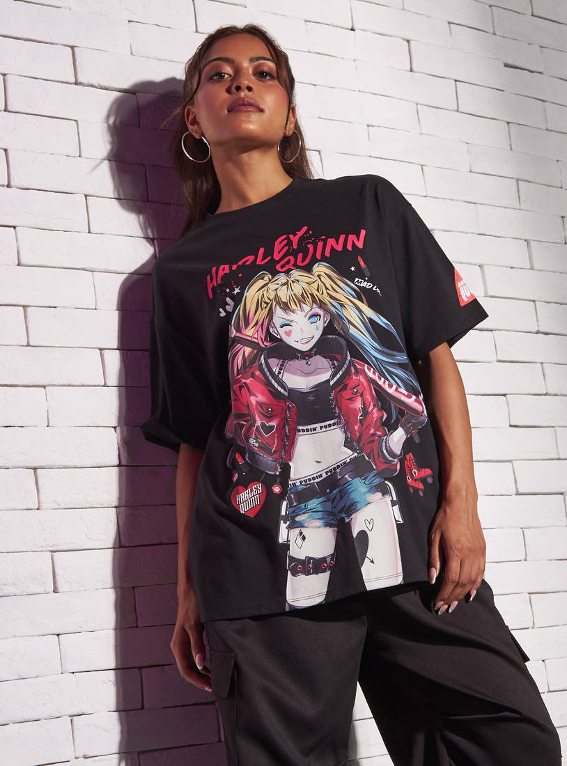 Harley Quinn Graphic Print T-shirt-T-shirts & Vests-image-0
