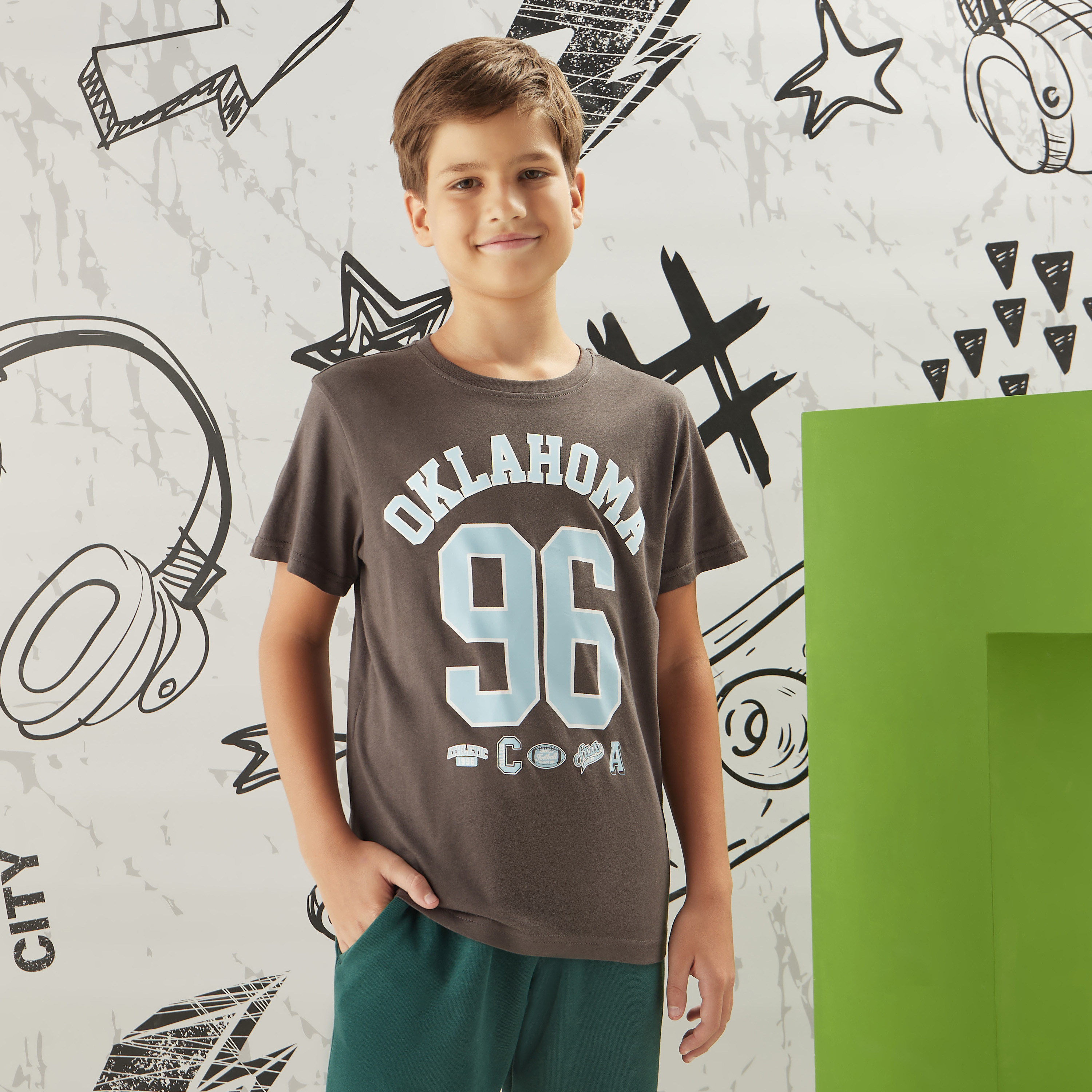 Shop Oklahoma Print Cotton T-shirt Online | Max Oman