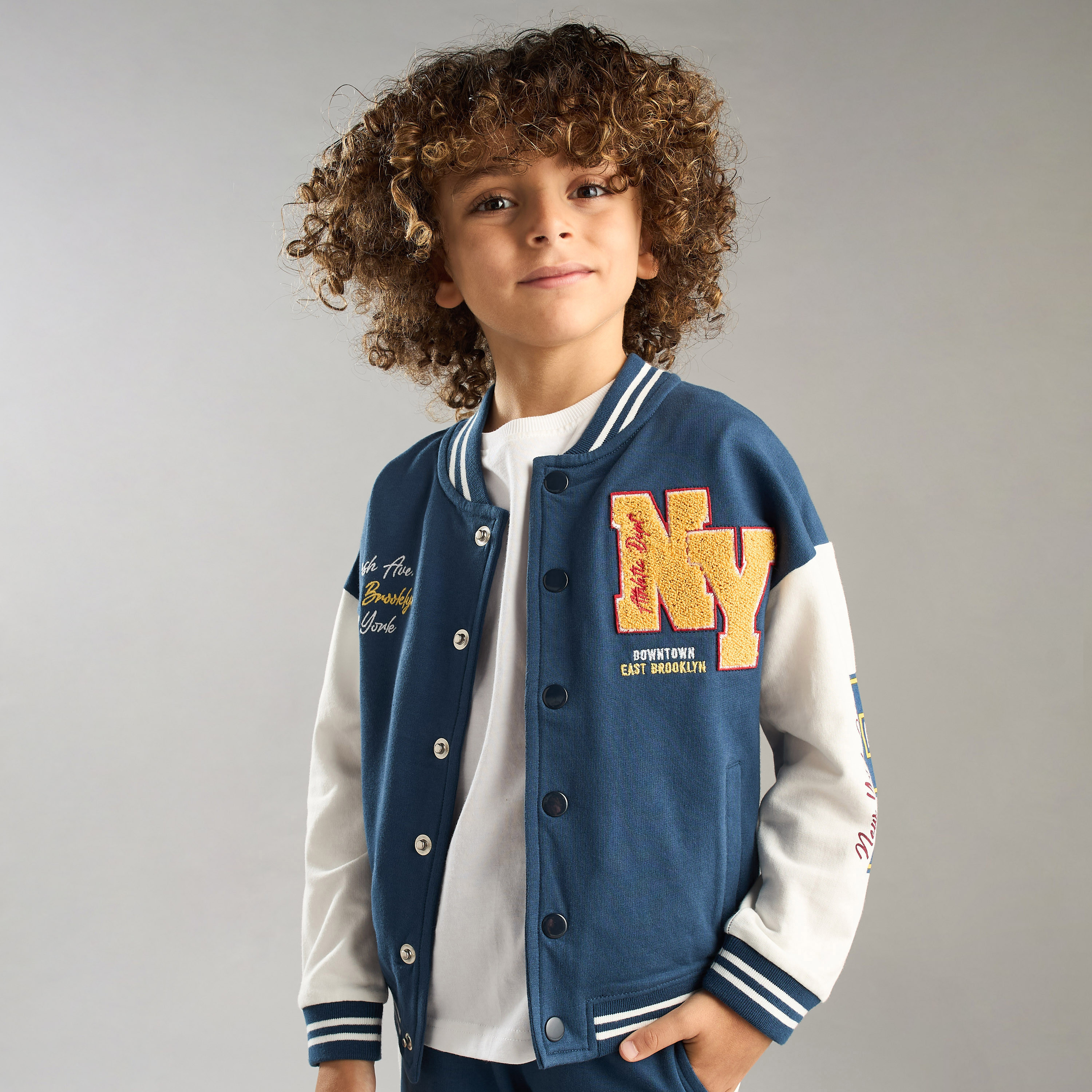 Shop Embroidered Varsity Jacket Online Max Bahrain