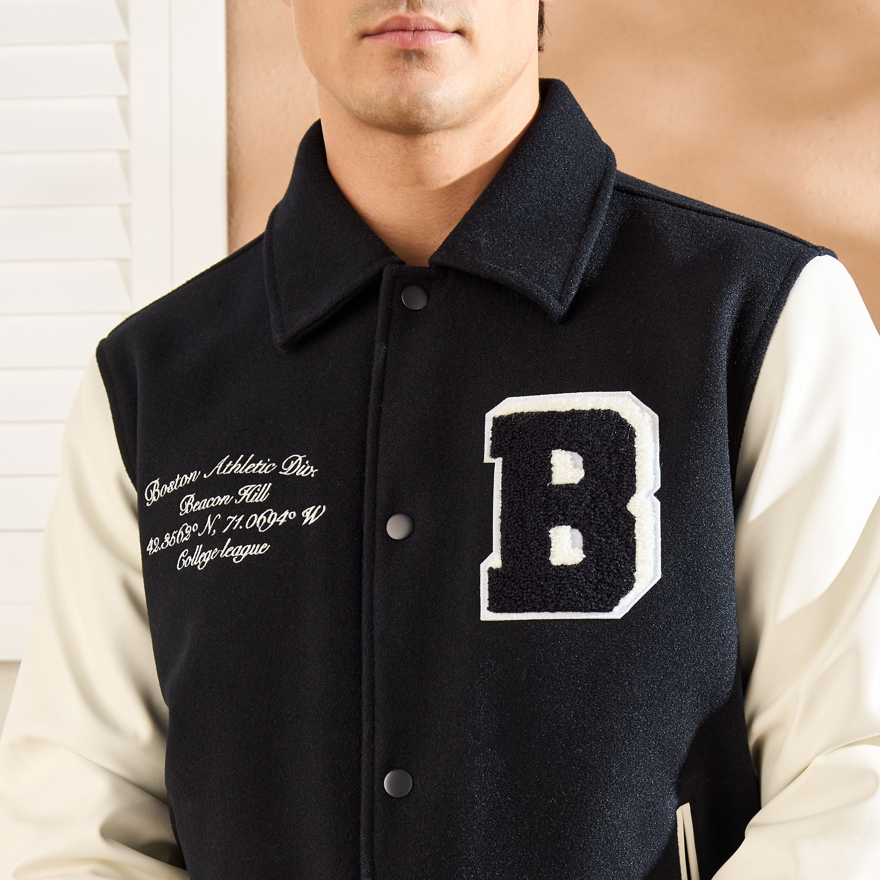 Shop New York Textured Varsity Jacket Online | Max Kuwait Shop New York Textured Varsity Jacket Online | Max Kuwait