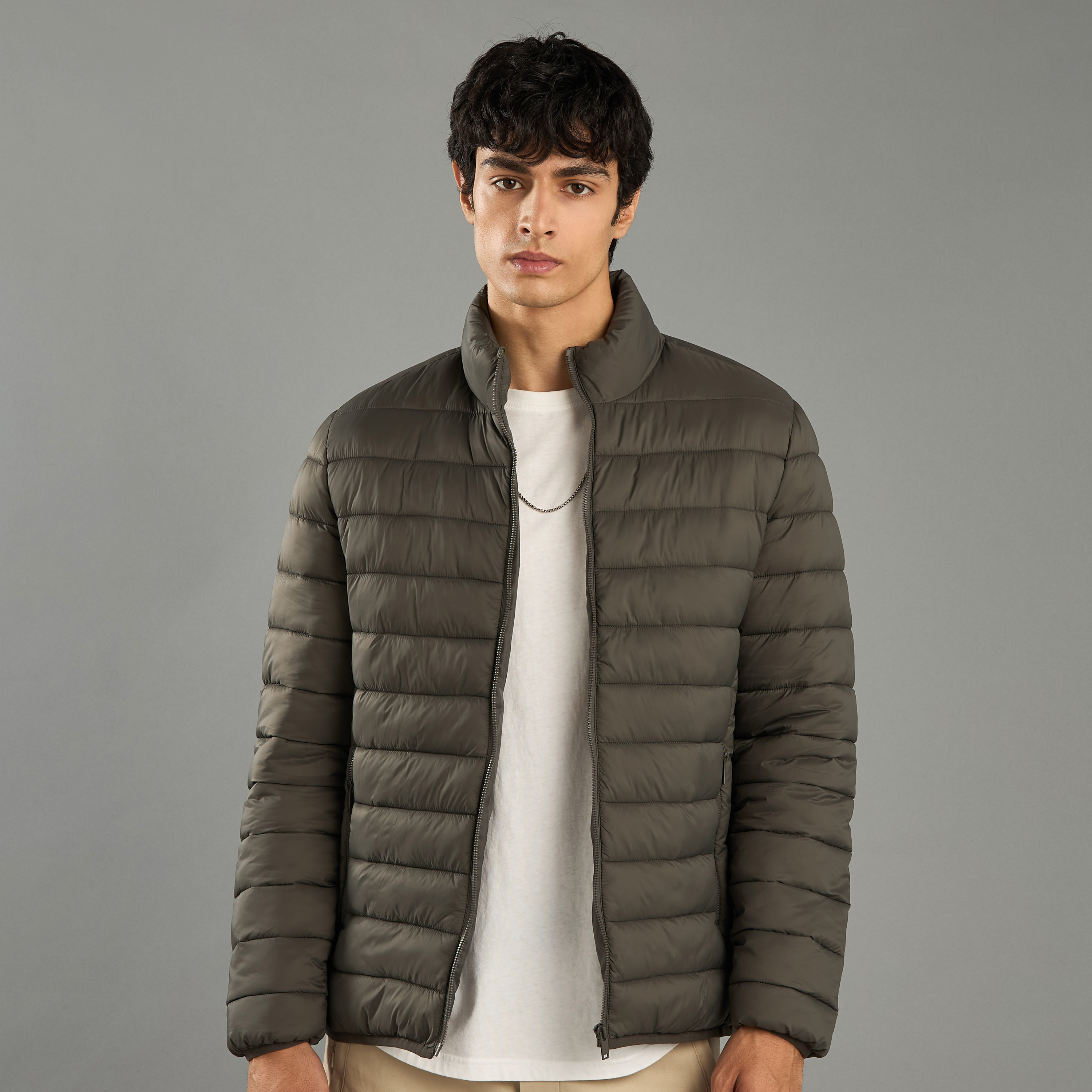 Shop Plain Puffer Jacket Online Max Bahrain