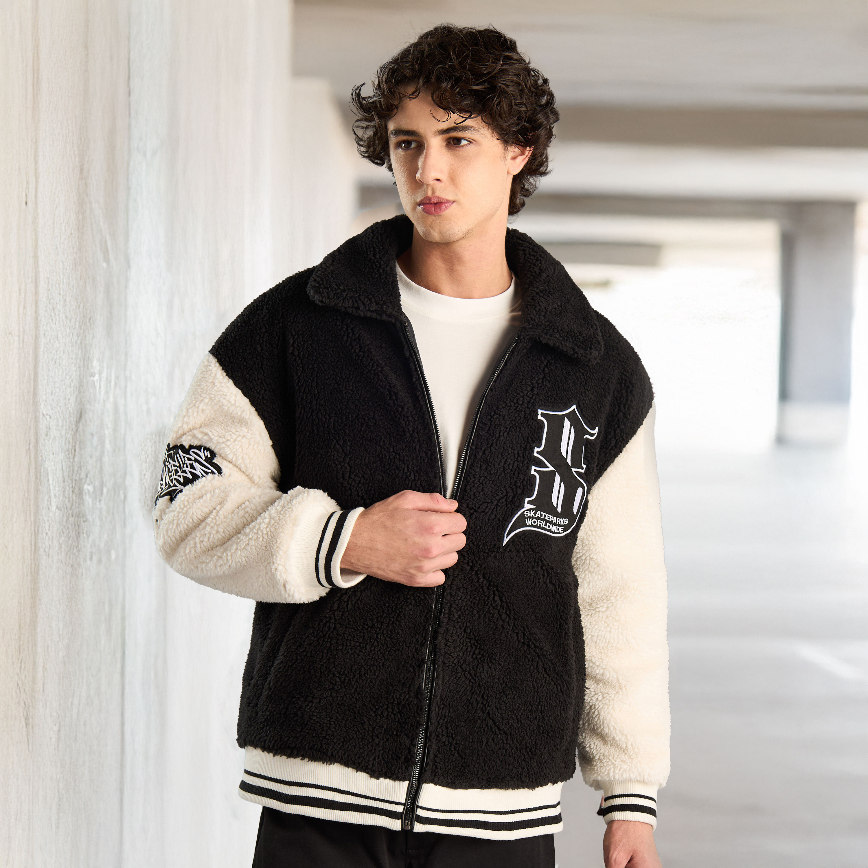 Embroidered varsity jacket best sale