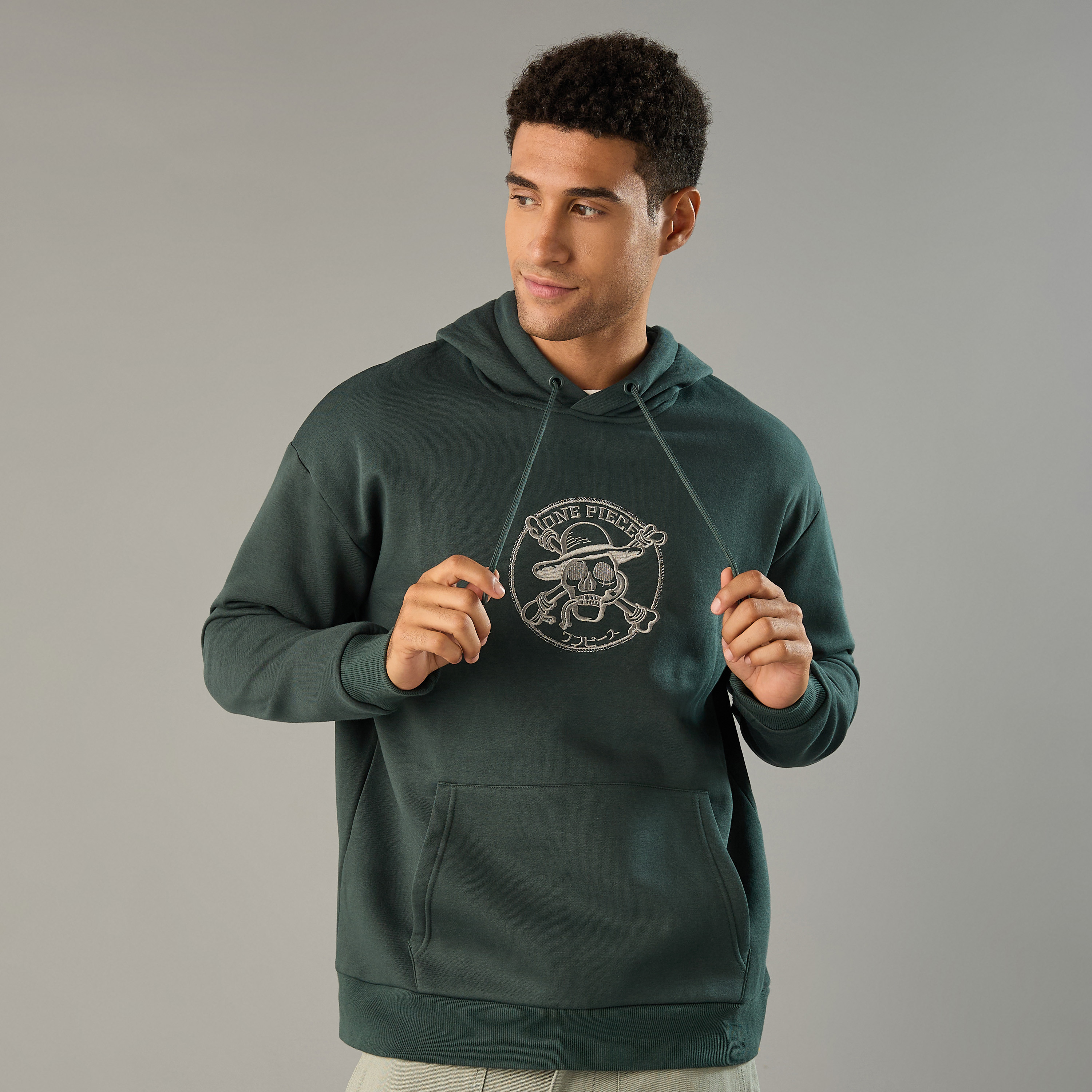 Shop One Piece Print Oversized Hooded Sweatshirt Online