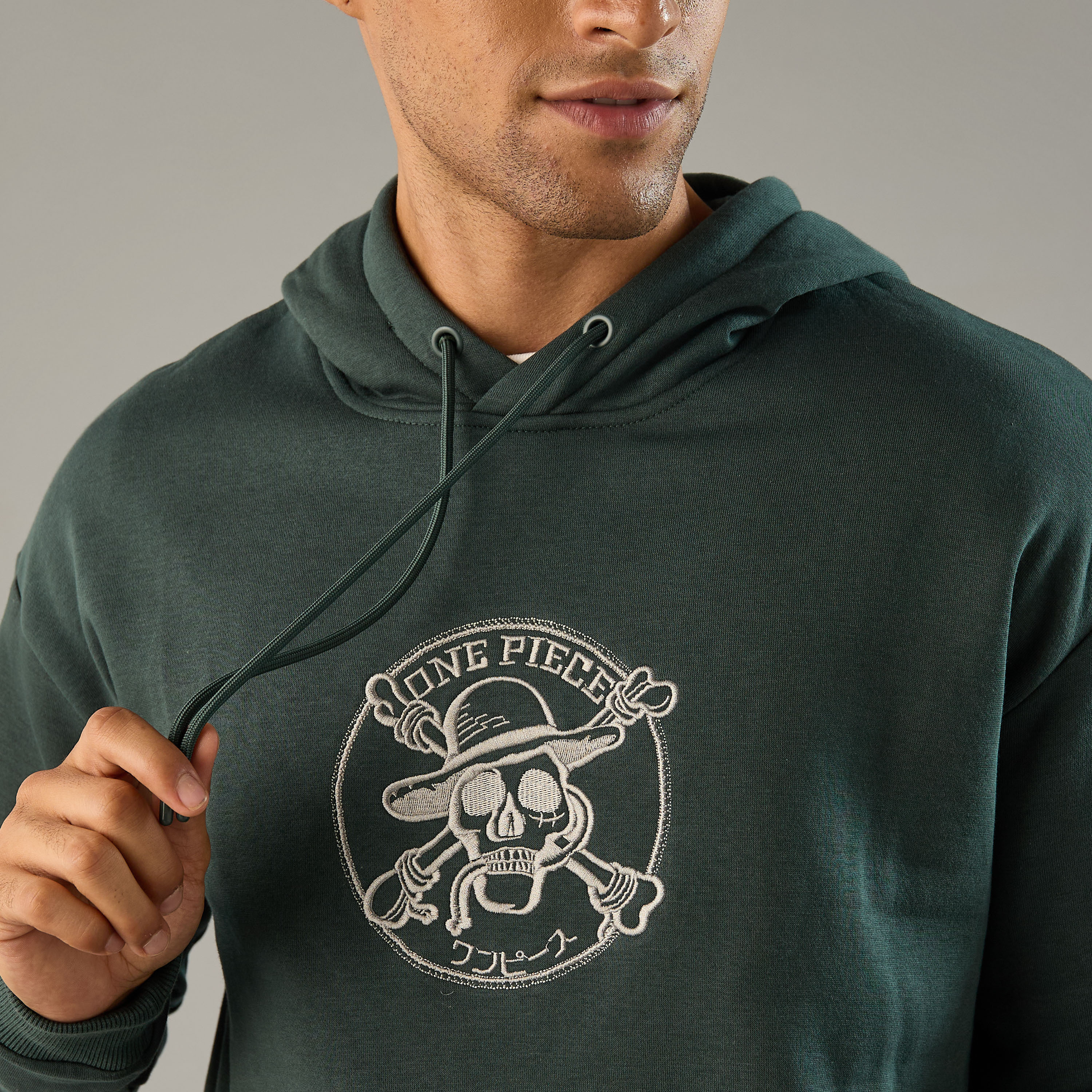 Shop One Piece Print Oversized Hooded Sweatshirt Online