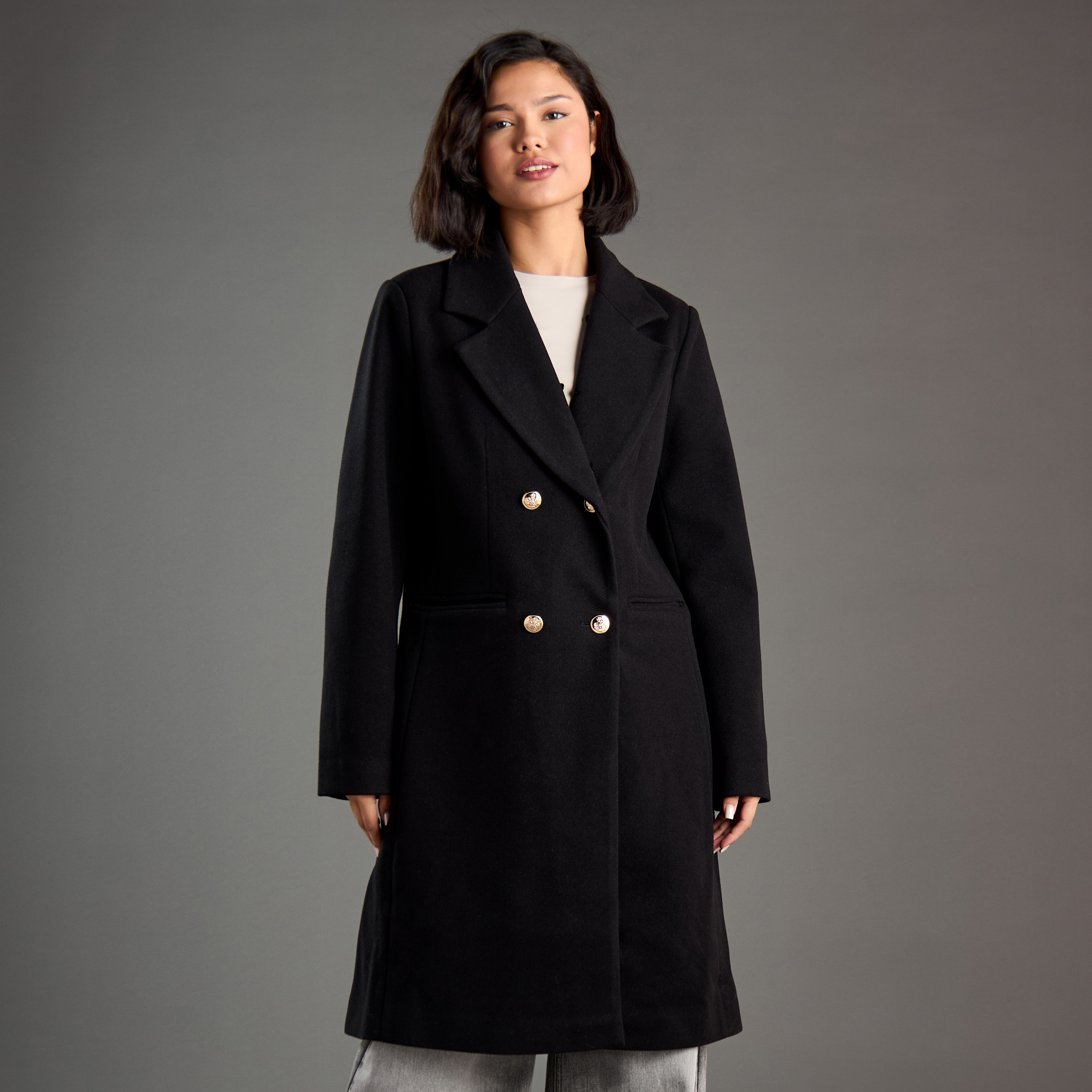 Shop Textured Melton Coat Online | Max UAE