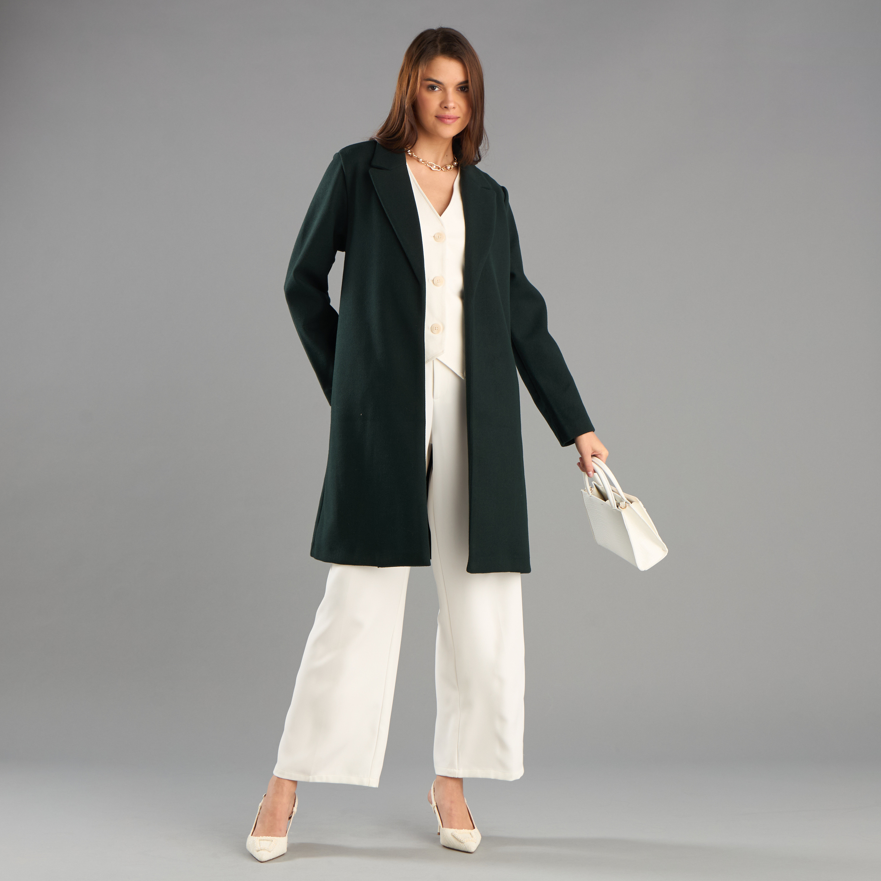 Shop Plain Longline Coat Online Max UAE