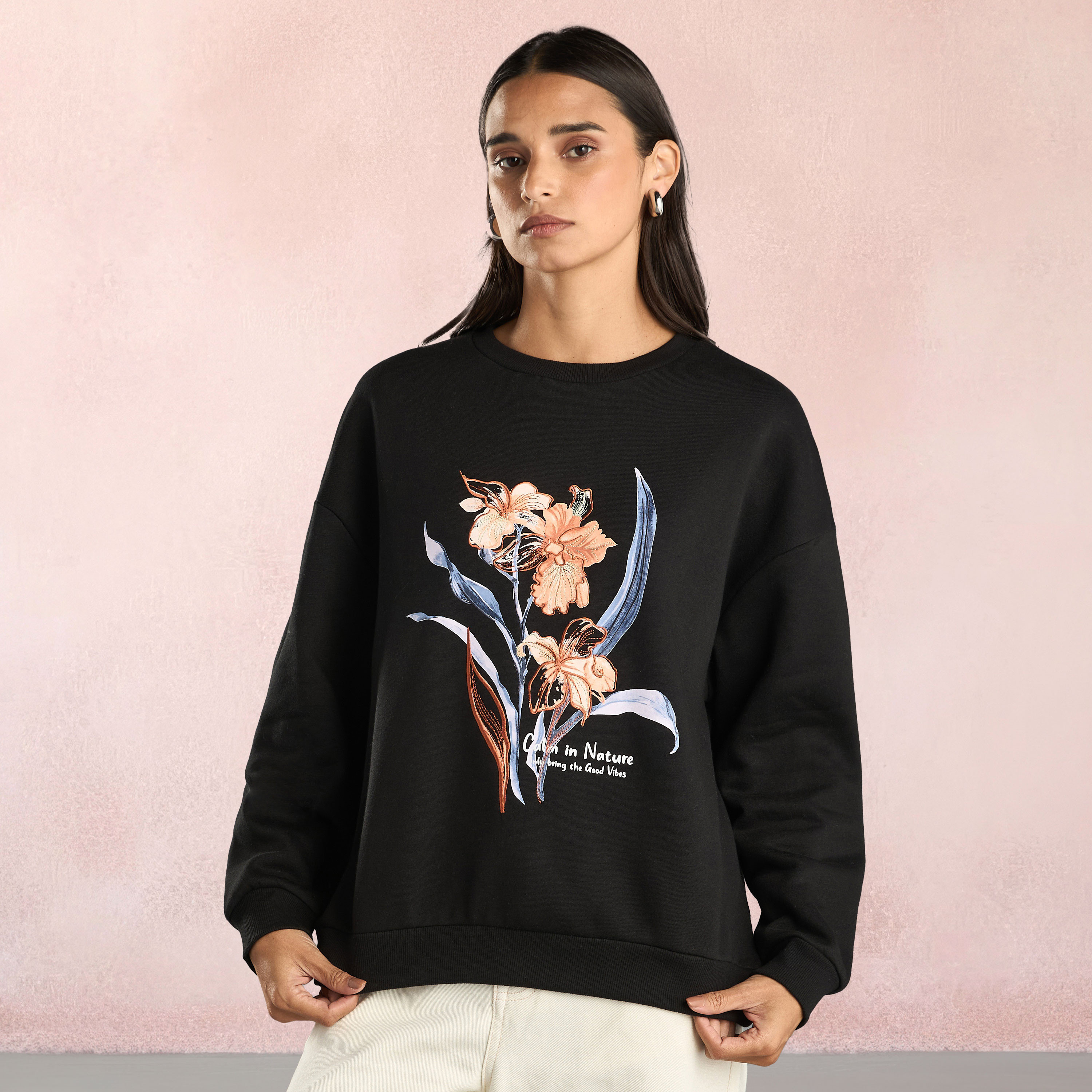 Shop Floral Print Sweatshirt Online Max Oman