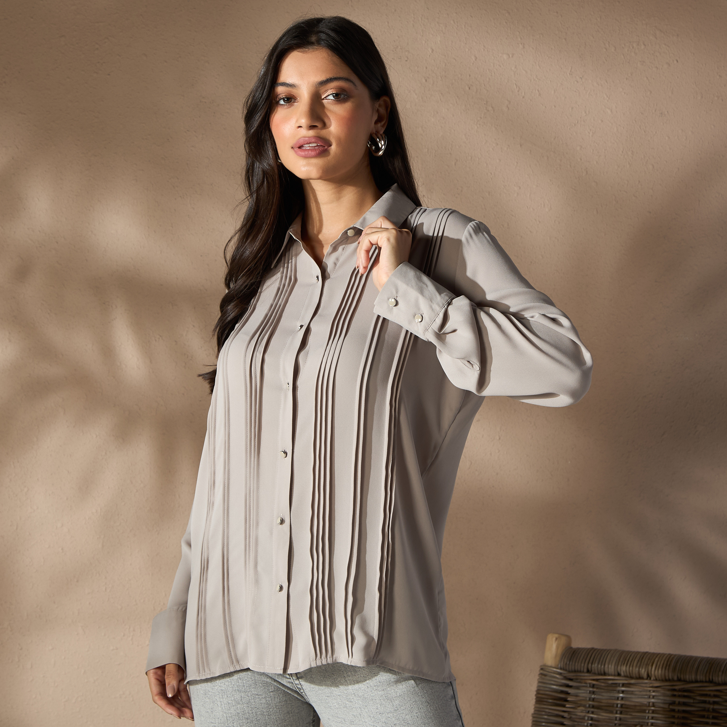 oversized chiffon shirt
