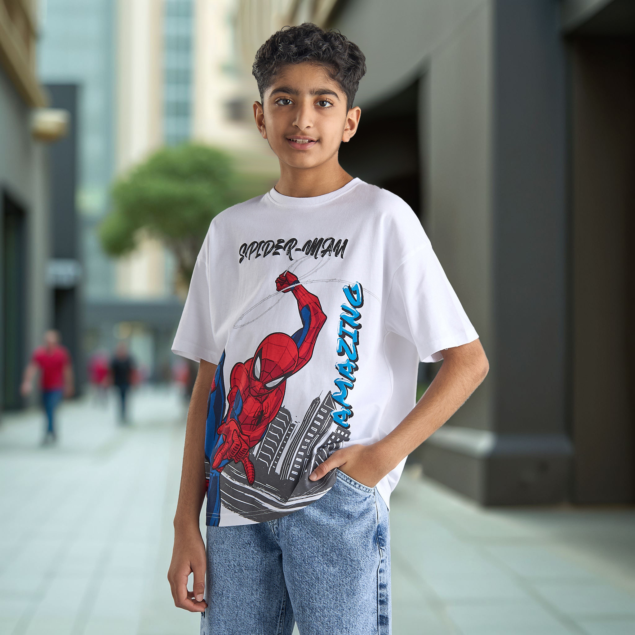 Shop Spider Man Print Cotton T shirt Online Max KSA shop-spider-man-print-cotton-t-shirt-online-max-ksa