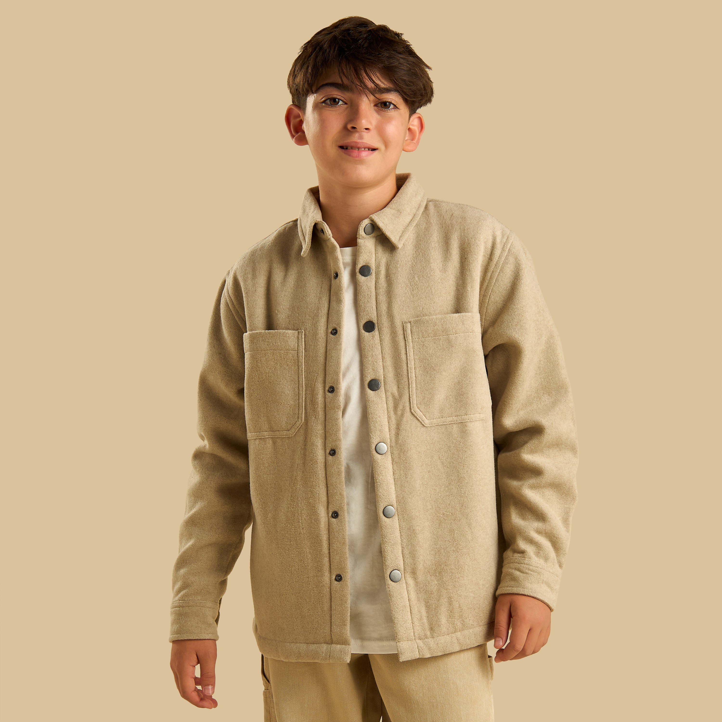 Shop Textured Felt Shacket with Pockets Online | Max UAE