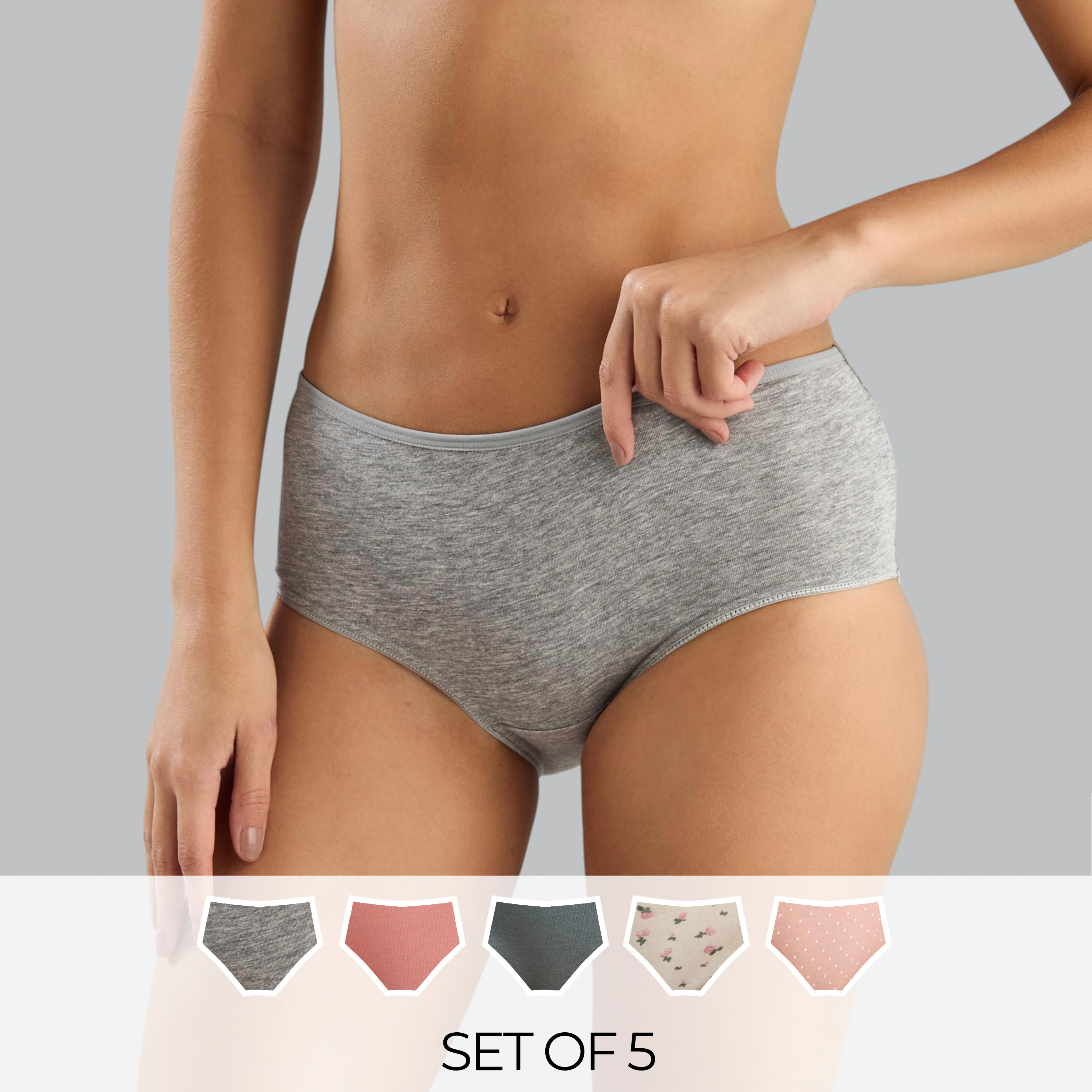 Pack of 5 - Assorted Midi Briefs