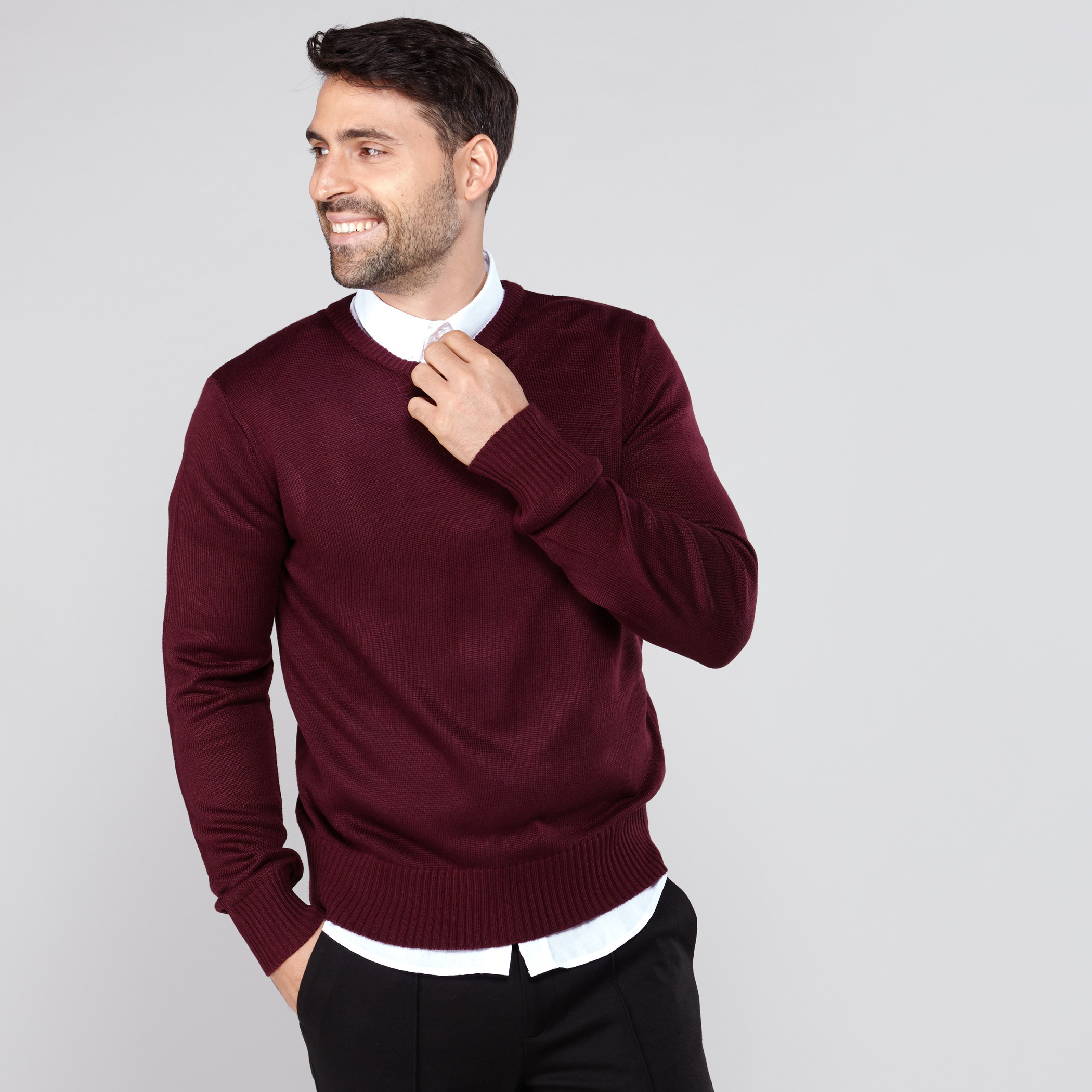 Shop V Neck Sweater with Long Sleeves Online Max UAE