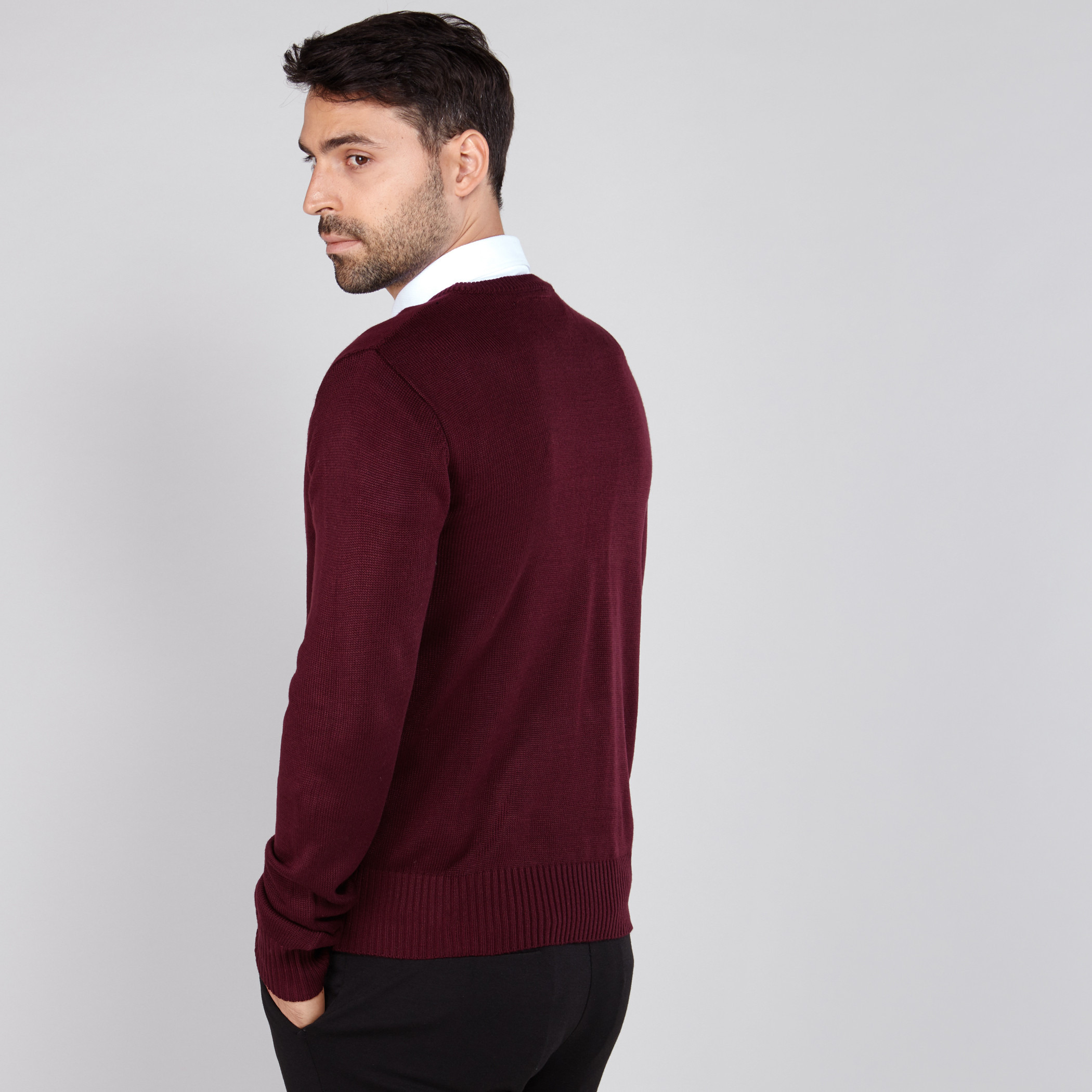 Shop V Neck Sweater with Long Sleeves Online Max UAE