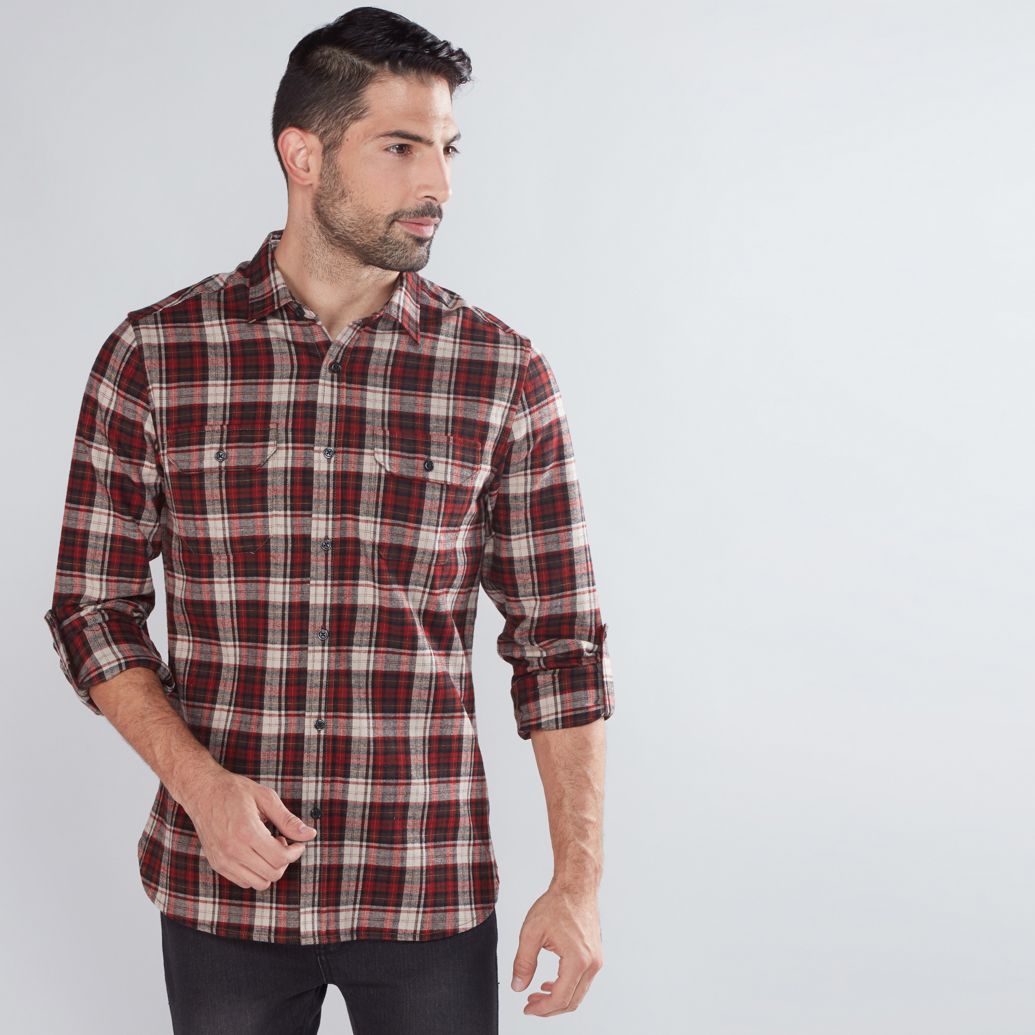 Red checkered 2024 shirt mens