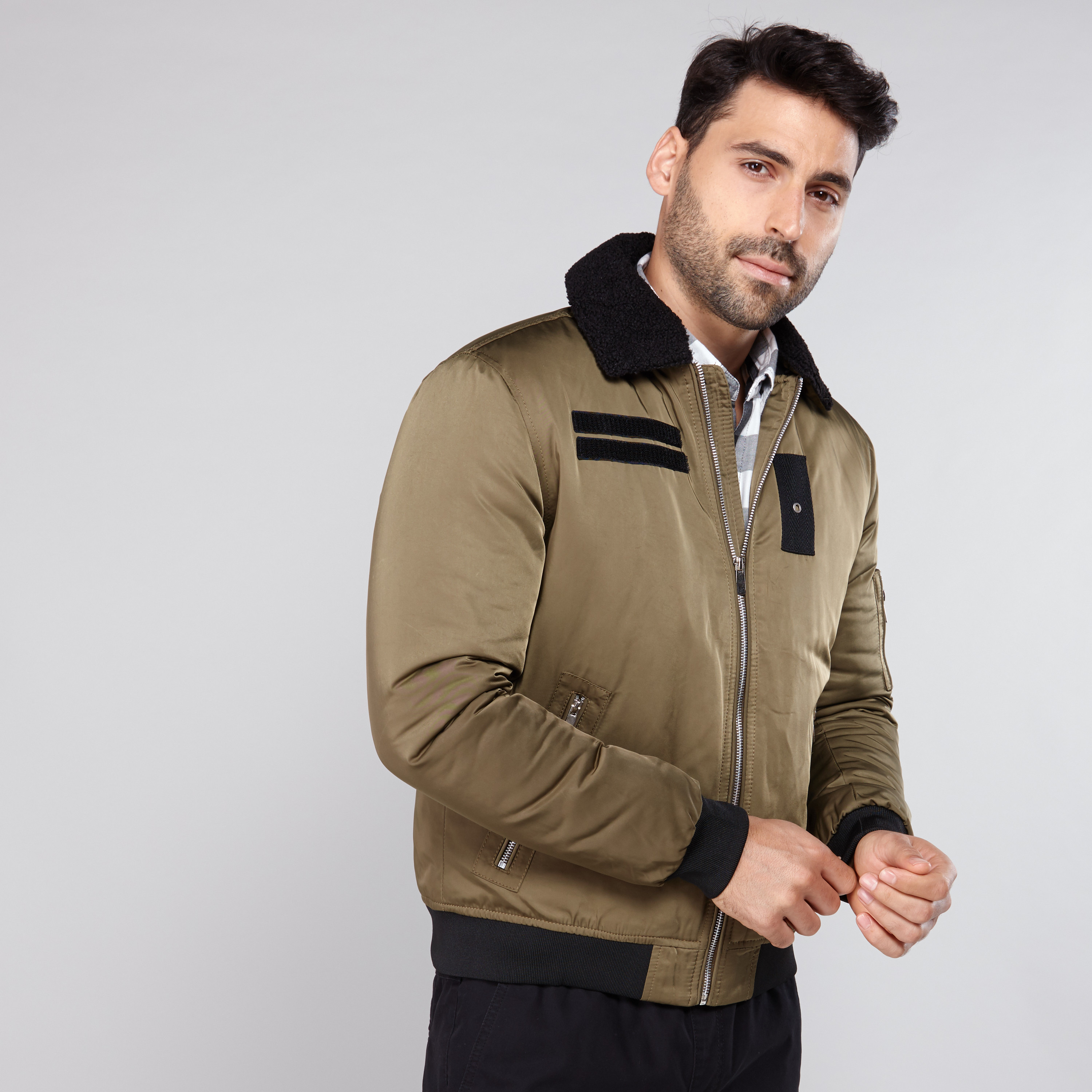 Borg collar clearance bomber jacket