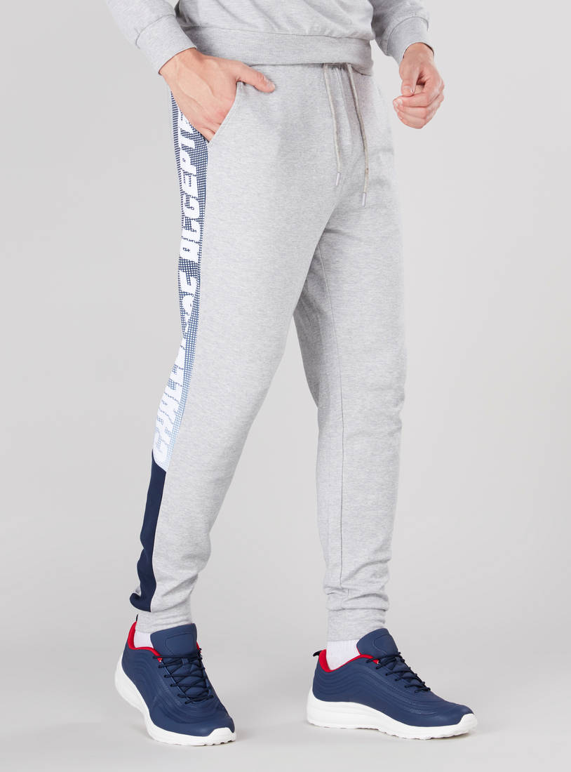 Shop Slim Fit Printed Track Pants with Drawstring Waistband Online