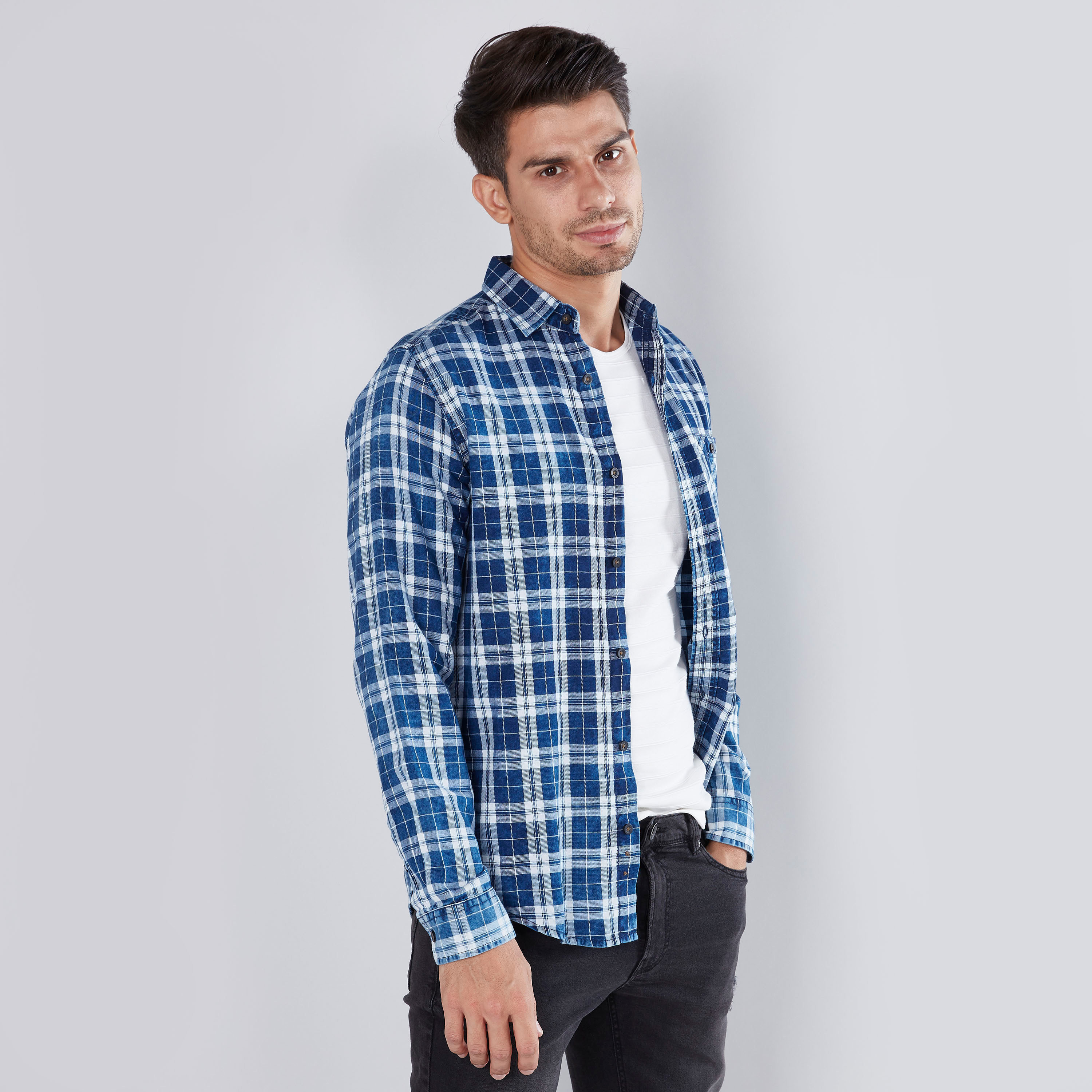 Blue 2024 checkered shirt