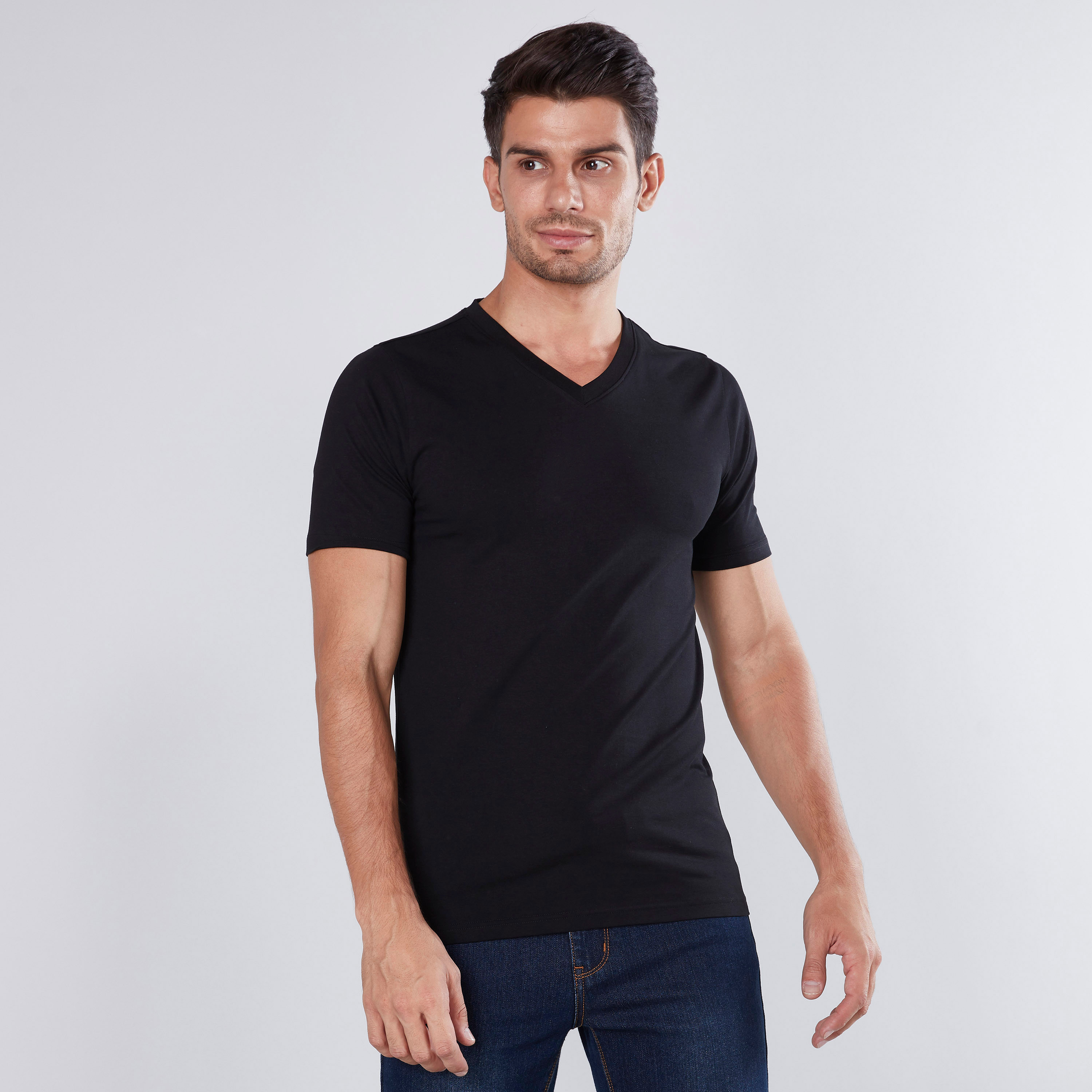 Mens muscle fit v neck cheap t shirts