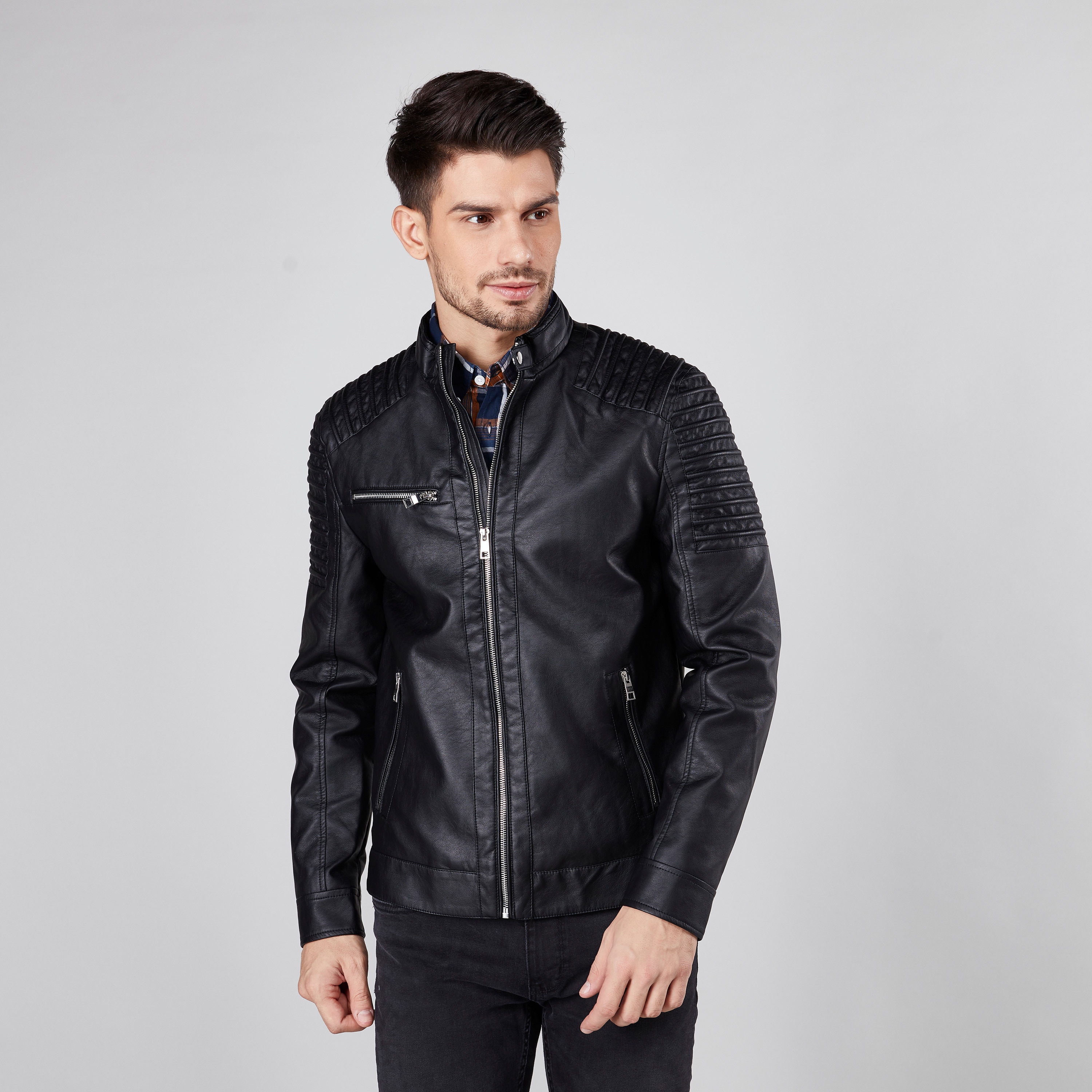 Textured hot sale biker jacket