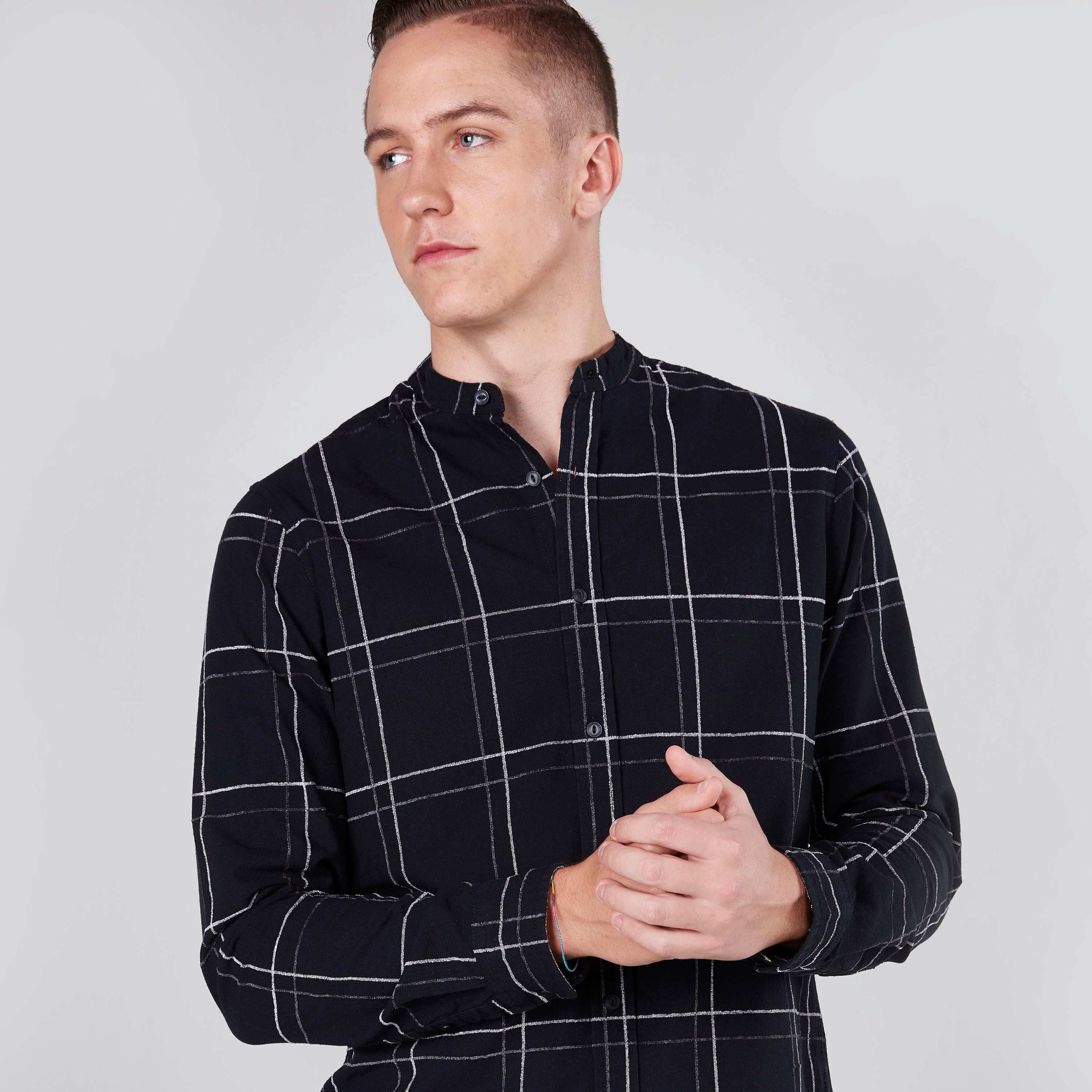 Slim store check shirt