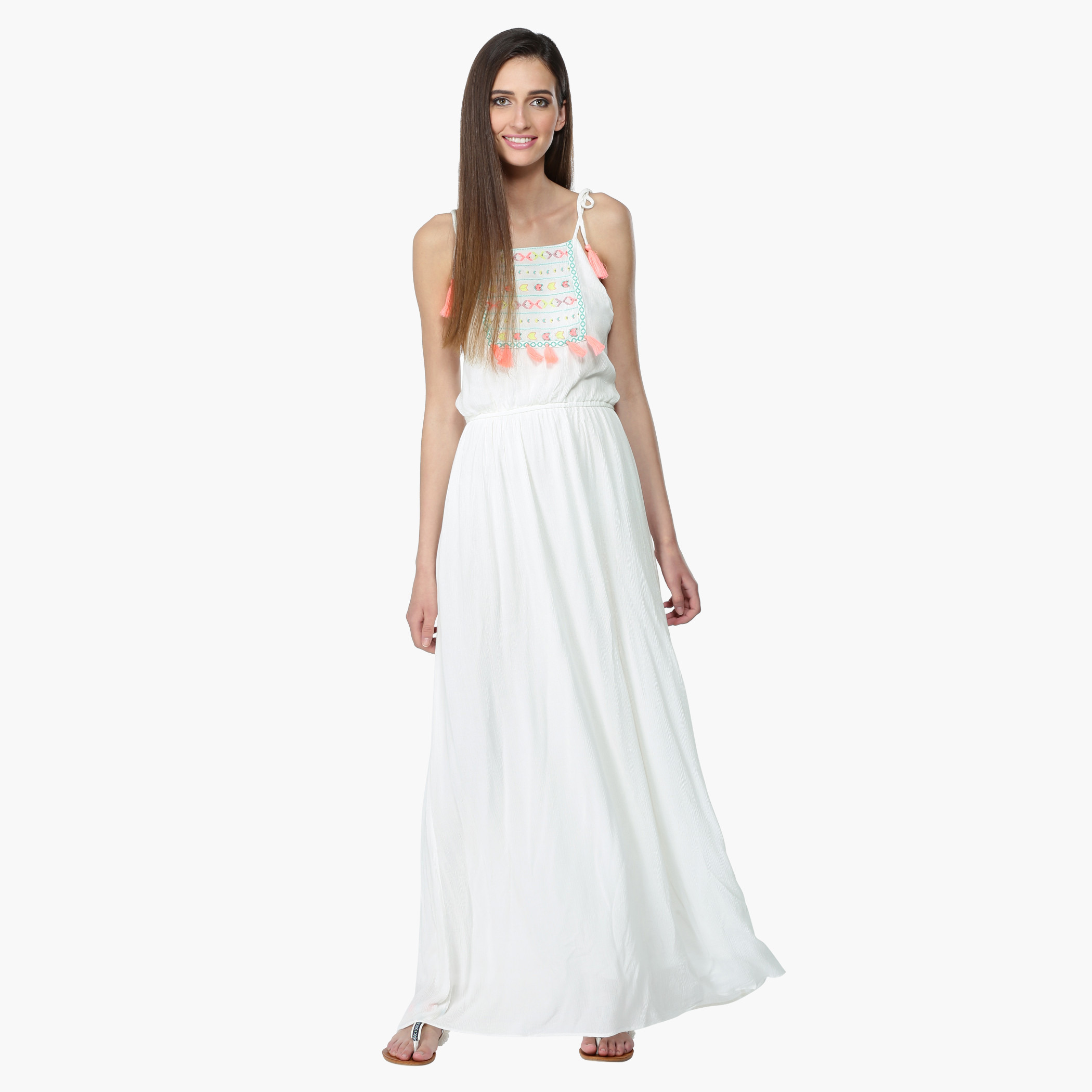 Embroidered maxi dress formal best sale