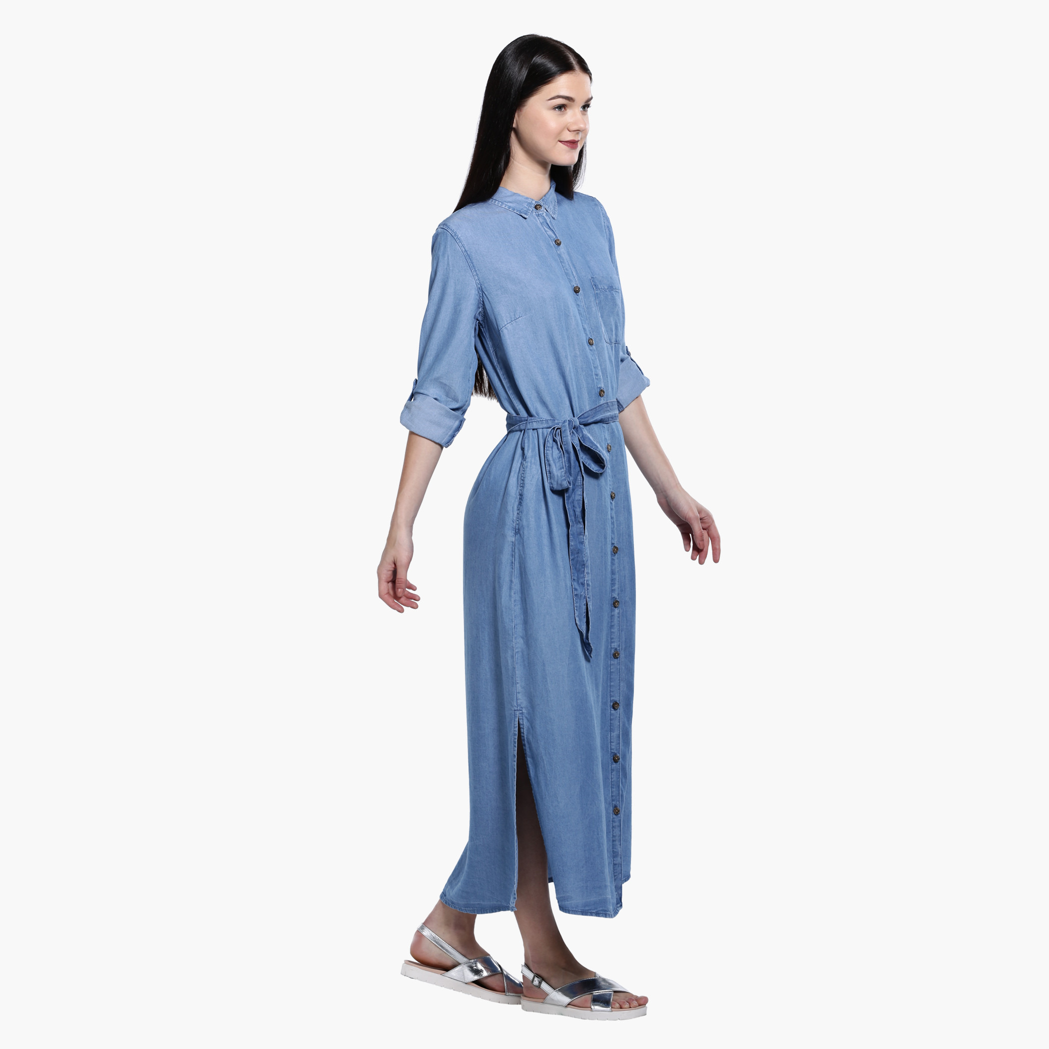 Unbranded Ladies Long Dress Jean Denim Shirt Plus Size Button India | Ubuy