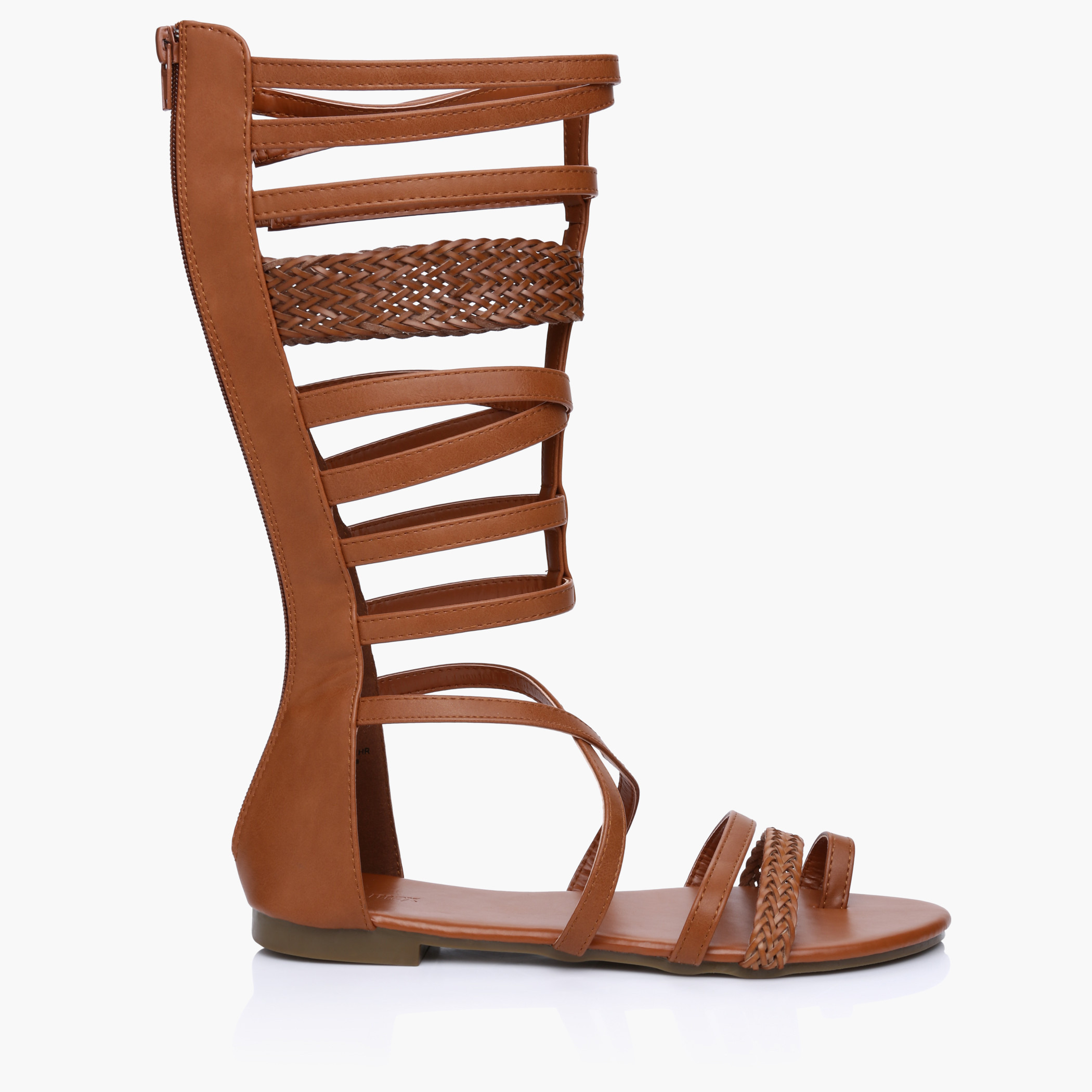 Gladiator Sandals for Womens Knee High Flat Sandals Roman Shoes with Open  Toe Lace Up Criss Cross Strappy Sandals for Women - Walmart.com