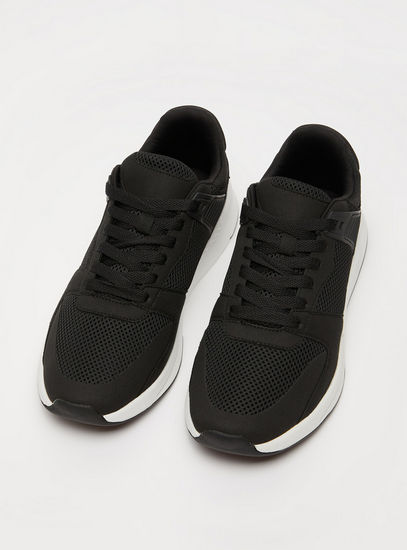 Textured Lace-Up Low Ankle Sneaker-Shoes-image-1