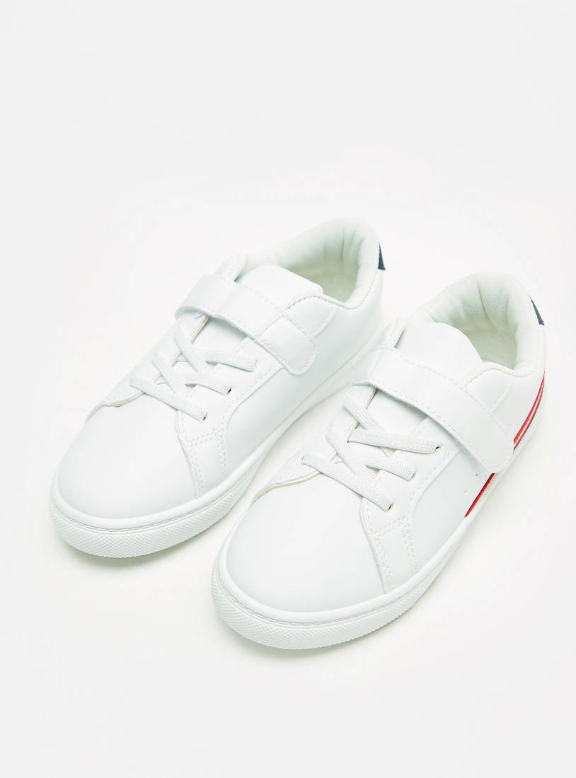 Striped Sneakers with Hook and Loop Closure-Sneakers-image-1